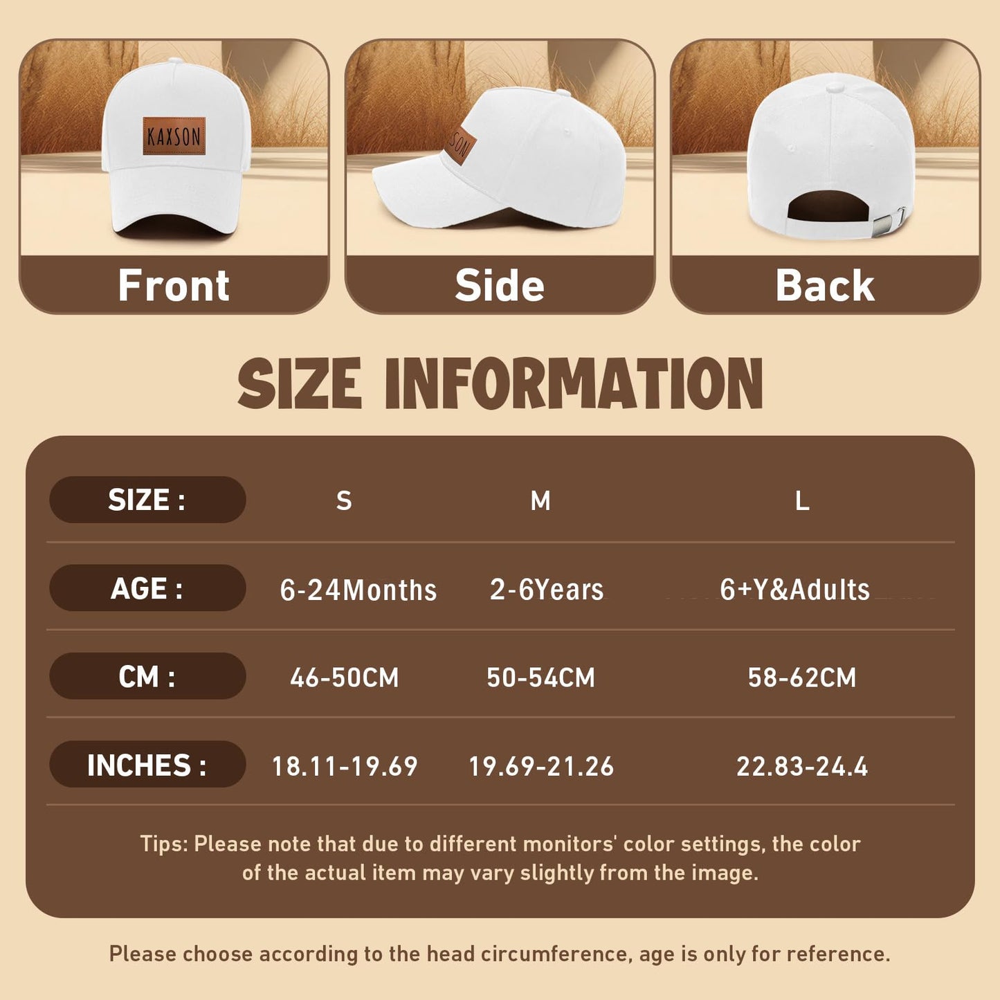 Personalized Baby Baseball Cap Toddler Baseball Hat for Boys & Girls - Infant Sun Hat