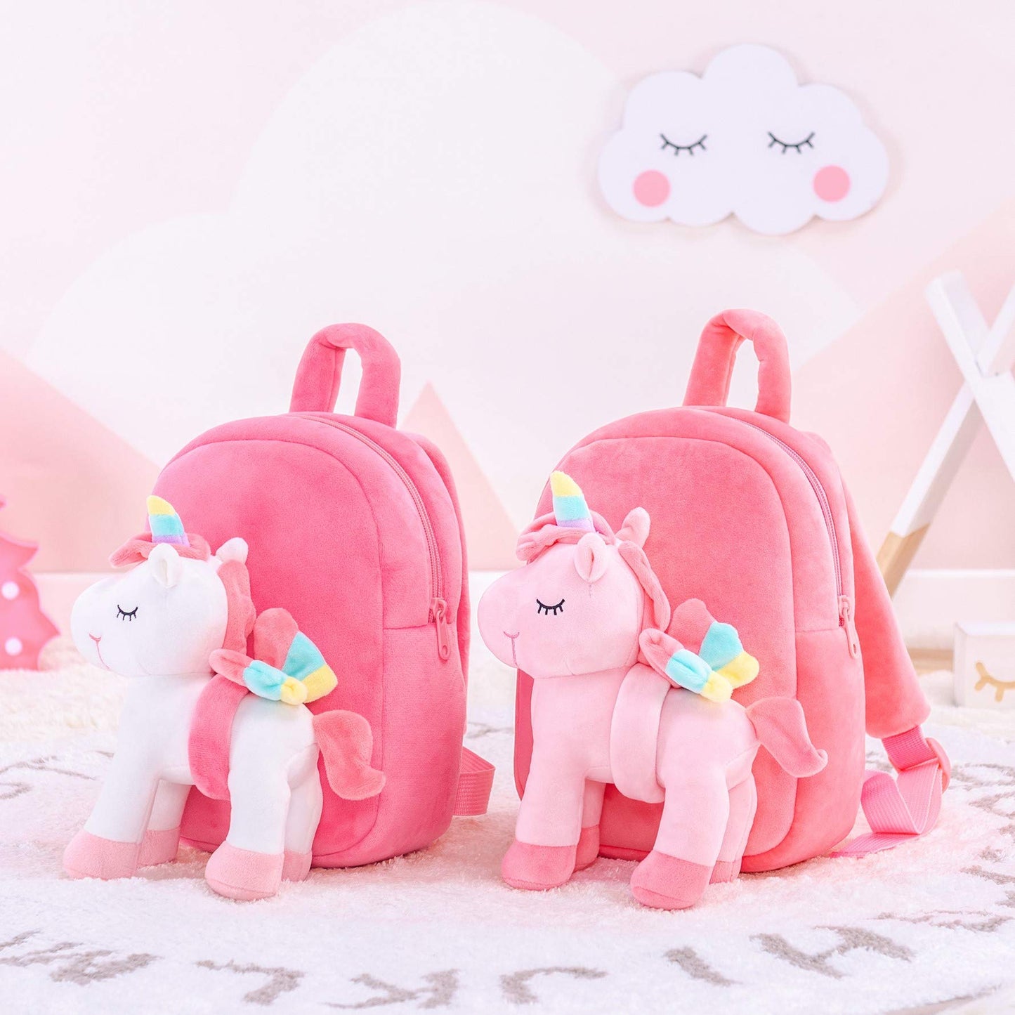 Lazada Girls Backpack with Doll Toddler Toys Baby Girls Gifts Rag Dolls 9.5“