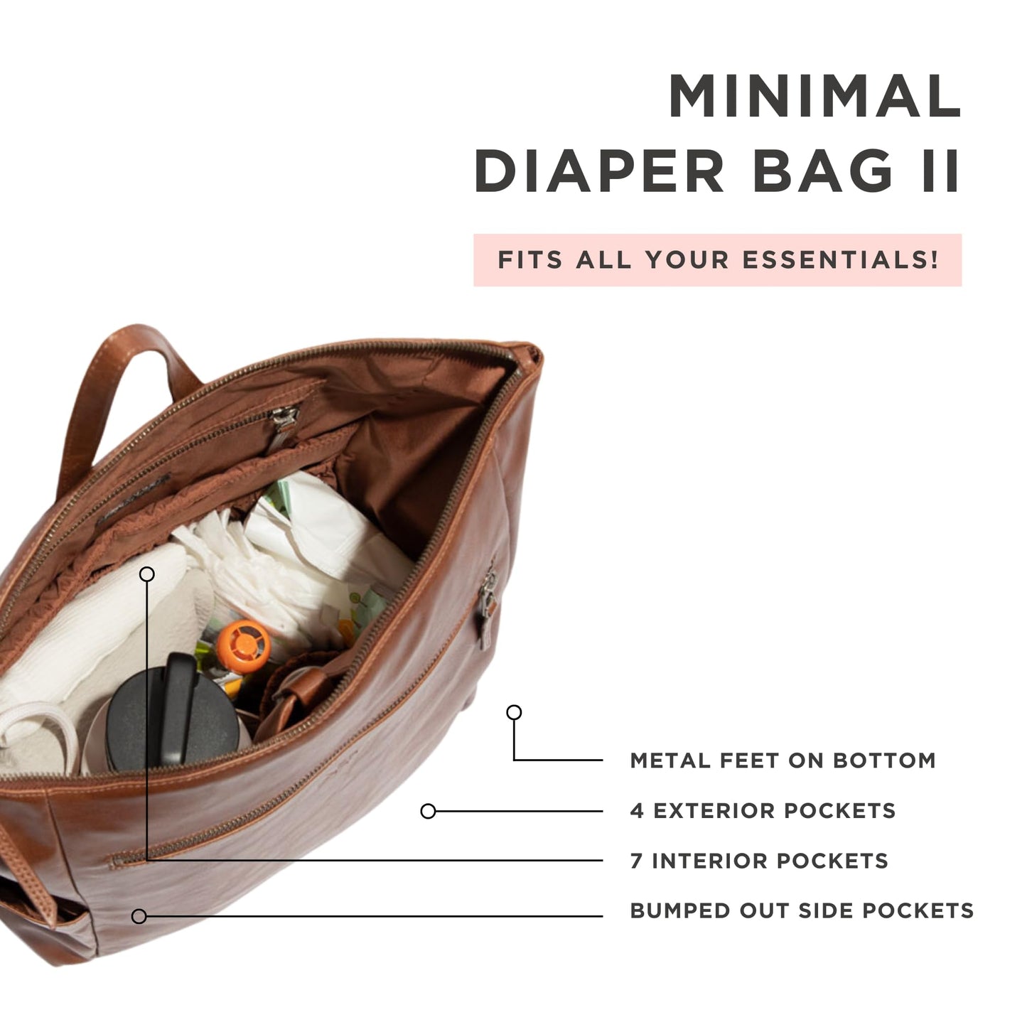 Freshly Picked Minimal Diaper Bag Backpack, Croc