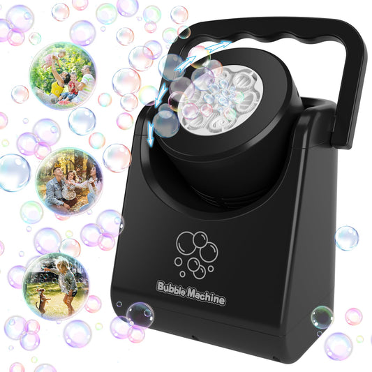 Bubble Machine for Kids Toddlers,Automatic Bubble Blower,Portable Adjustable Angle Bubble Maker,Bubbles Toy for 3 4 5 6 7 Year Old Boy Girl,Outdoor Party Birthday Easter Baskets Stuffers Gifts White