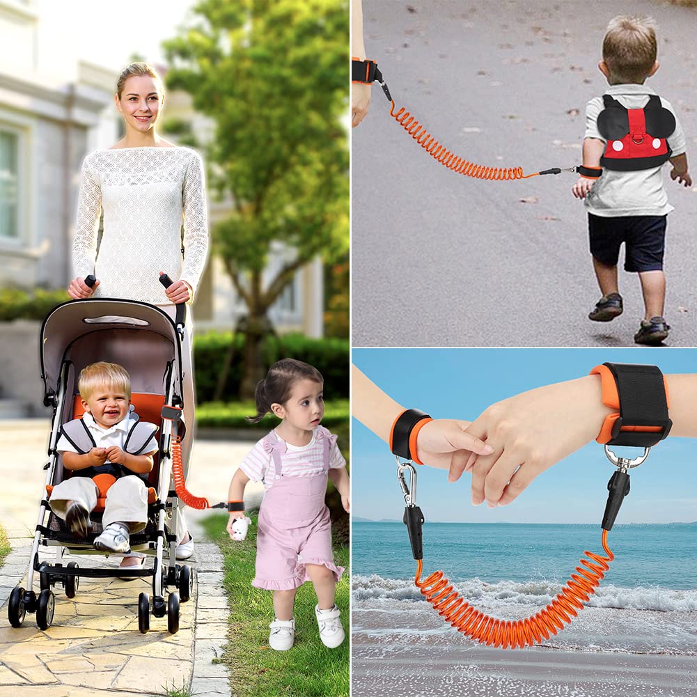 Accmor Toddler Leash Harness, Child Harness Baby Leash + Anti-Lost Wrist Link, Cute Kids Harness with Walking Strap Tether Belt for 1-5 Years Boys and Girls to Zoo or Mall