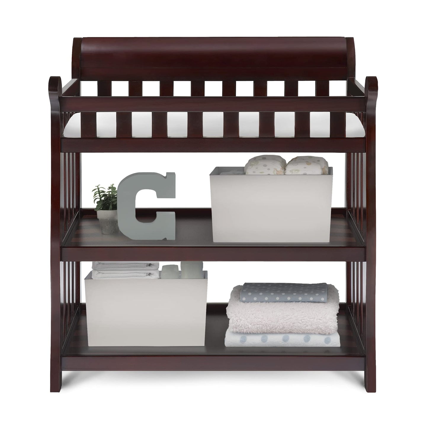 Delta Children Eclipse Changing Table with Changing Pad, White
