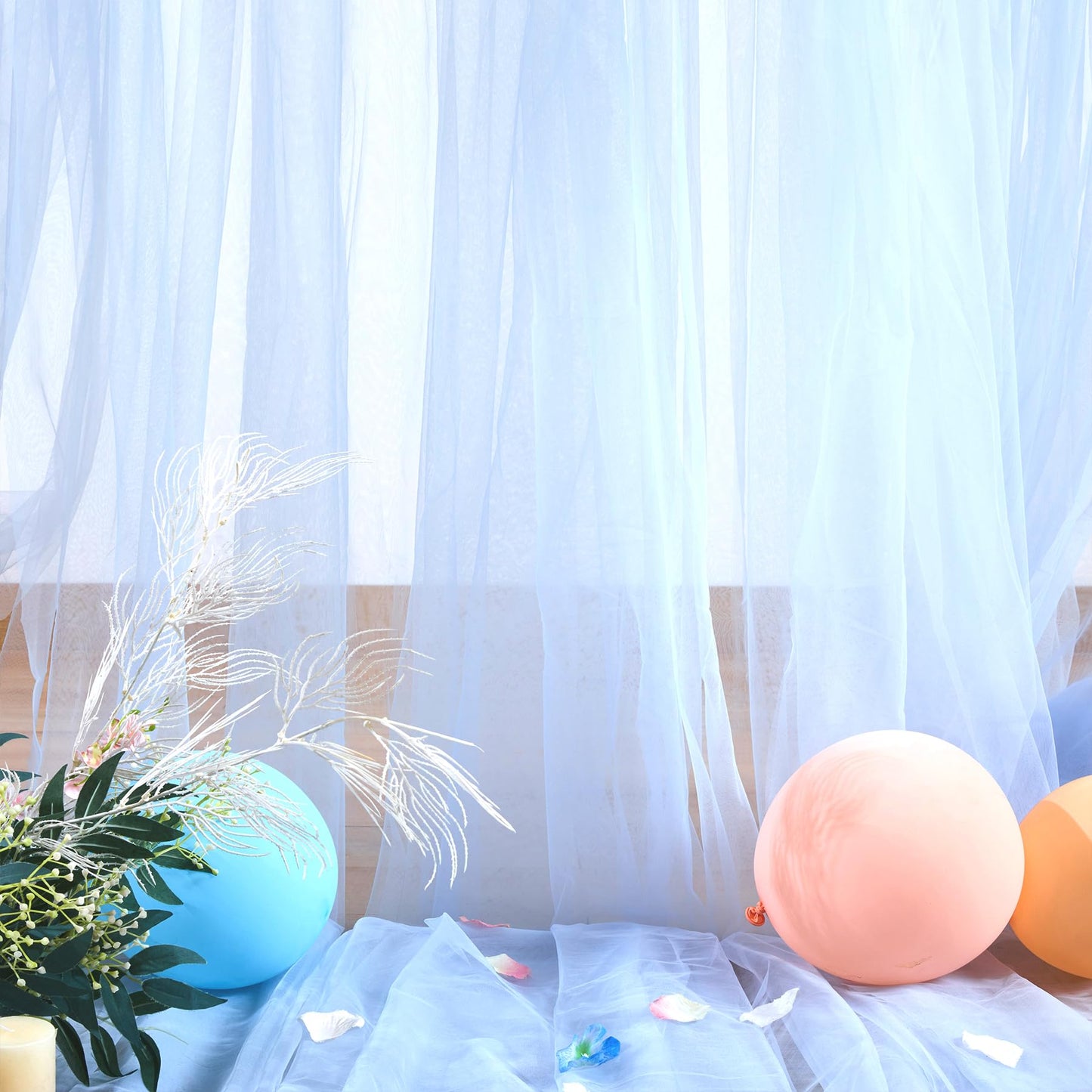 Champagne Tulle Backdrop Curtain for Parties Wedding 10ft×8ft Champagne Sheer Backdrop Curtains for Baby Shower Bridal Shower Reception Birthday Party Christmas Photoshoot Decorations 2 Panels