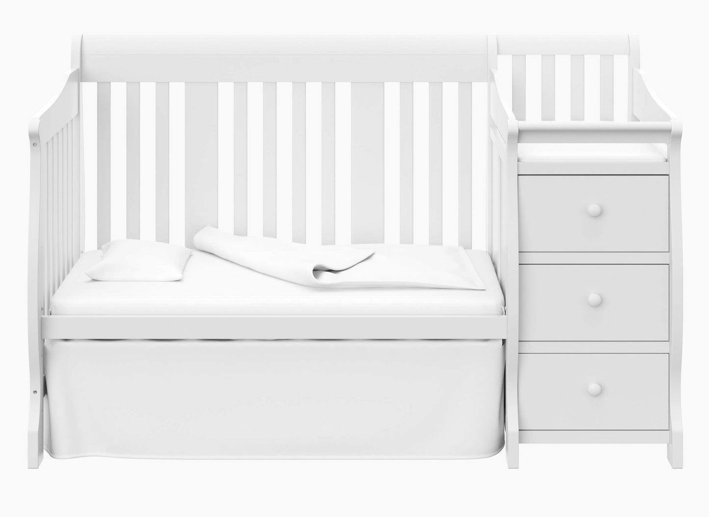 Storkcraft Portofino 5-in-1 Convertible Crib and Changer (Espresso) – Crib and Changing -Table Combo with 3 Drawers, Includes Baby Changing Pad, Converts to Full-Size Bed