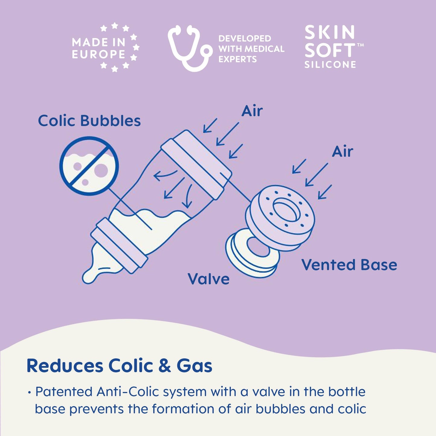 MAM 9oz Easy Start Anti-Colic Baby Bottles, Medium Flow, Breastfeeding-Like Silicone Nipple Bottle, Reduces Colic, Gas, & Reflux, Easy-to-Clean, BPA-Free, 2+ Months