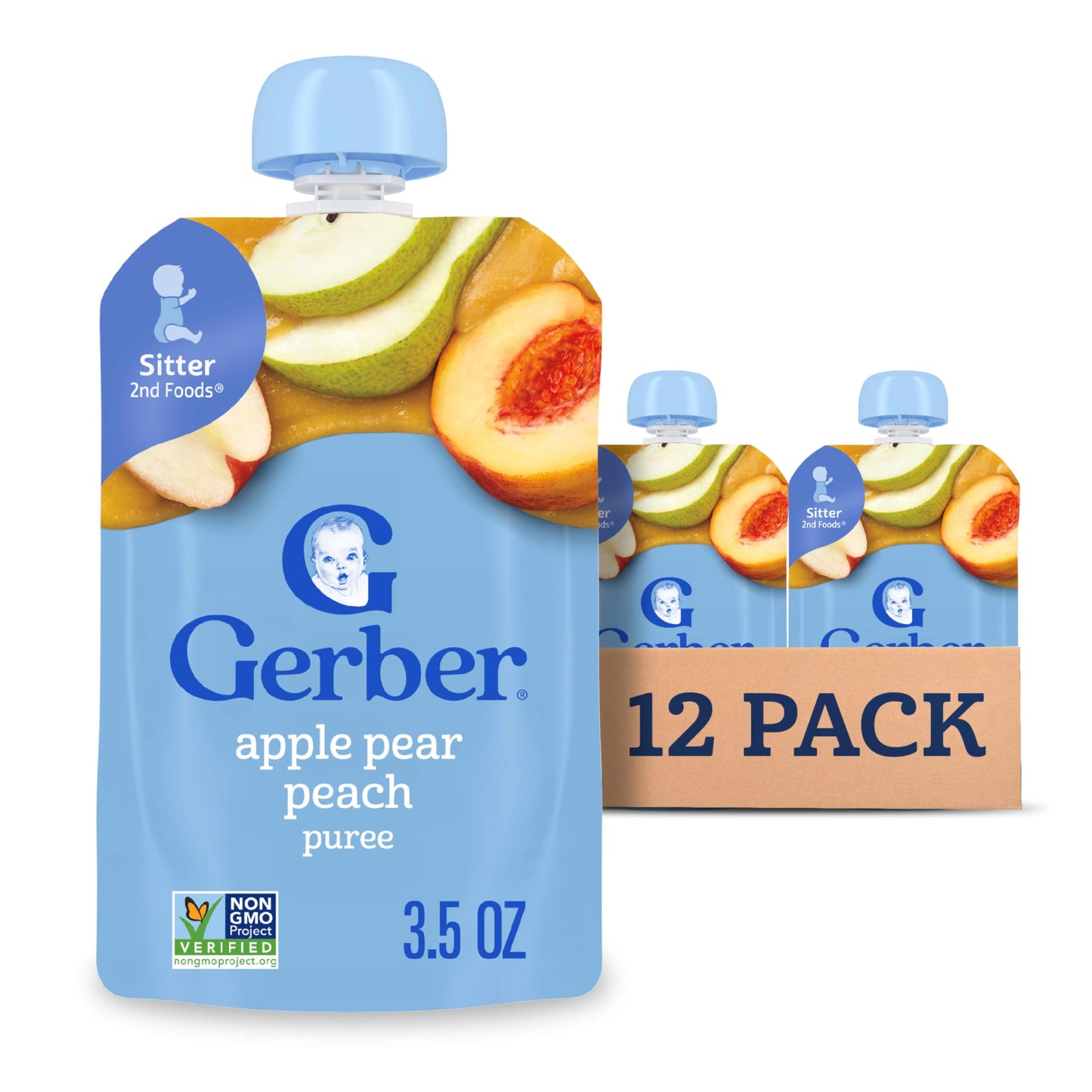 Gerber Baby Food Pouches, Toddler 12+ Months, Assorted Fruit Variety Pack, 3.5 Ounce (Set of 18)