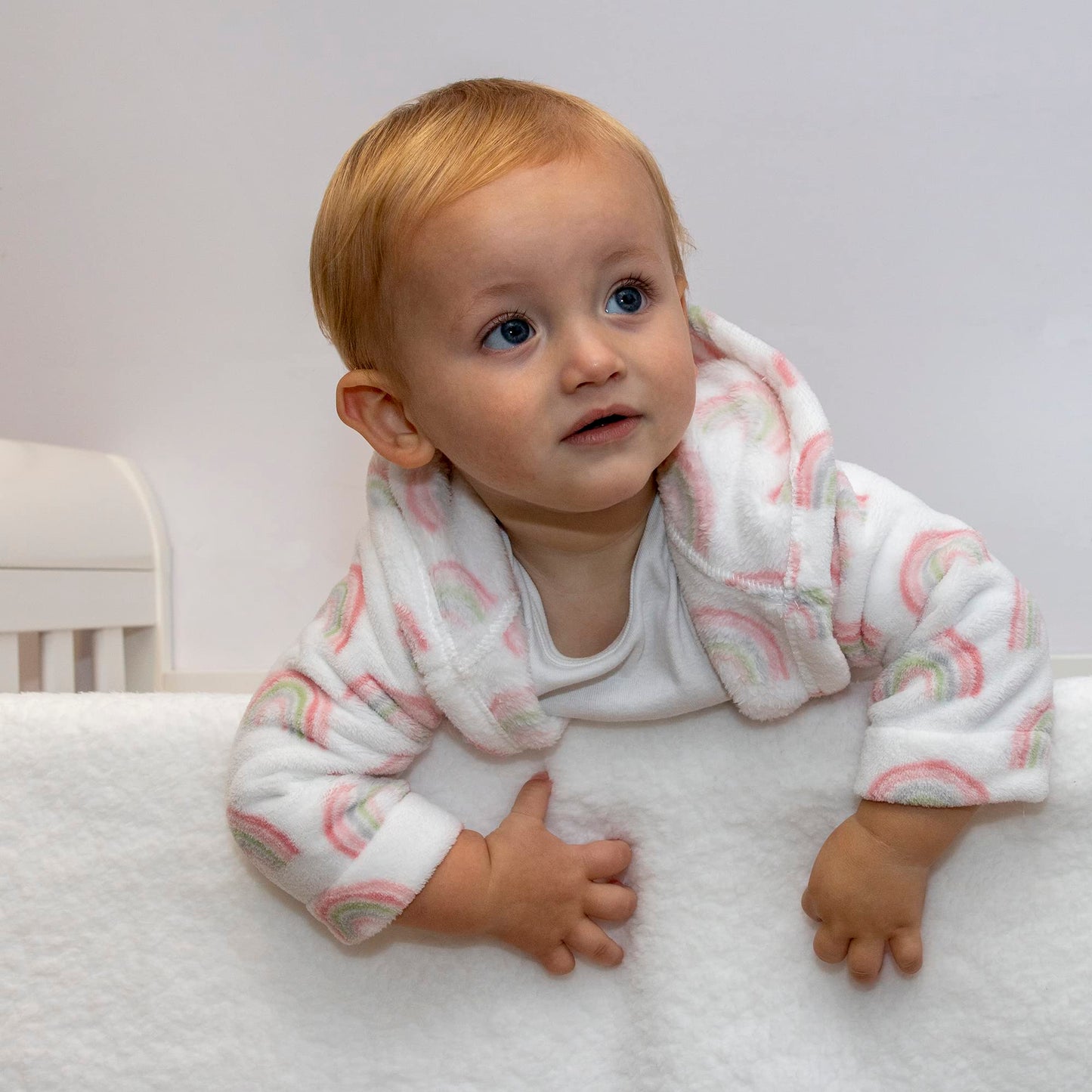 Baby and Infant Bath Robe with Hood and Baby Beach Cover Up for Boys and Girls 0-9 Months (Enchanted Evening)