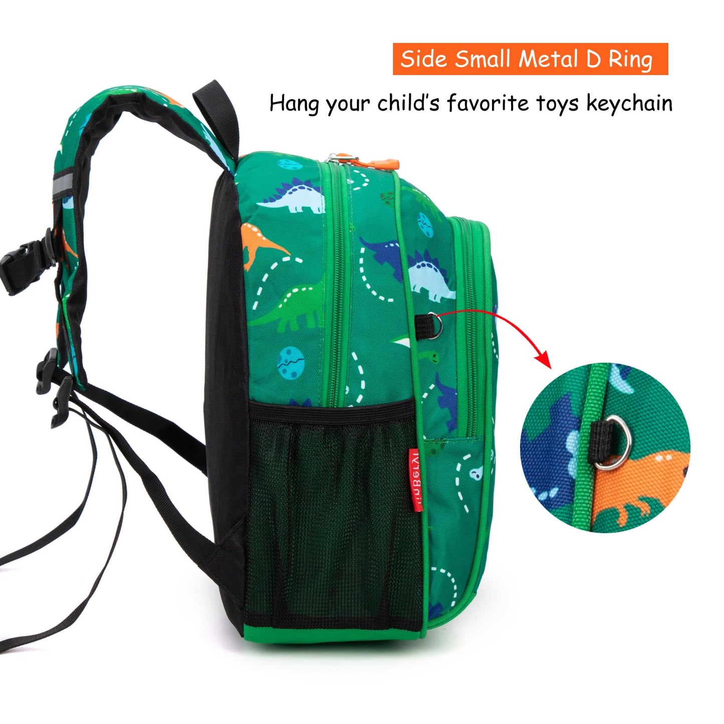 Toddler Backpack for Boys, 12 Inch Kids Dinosaur Backpack for Preschool or Kindergarten, Black