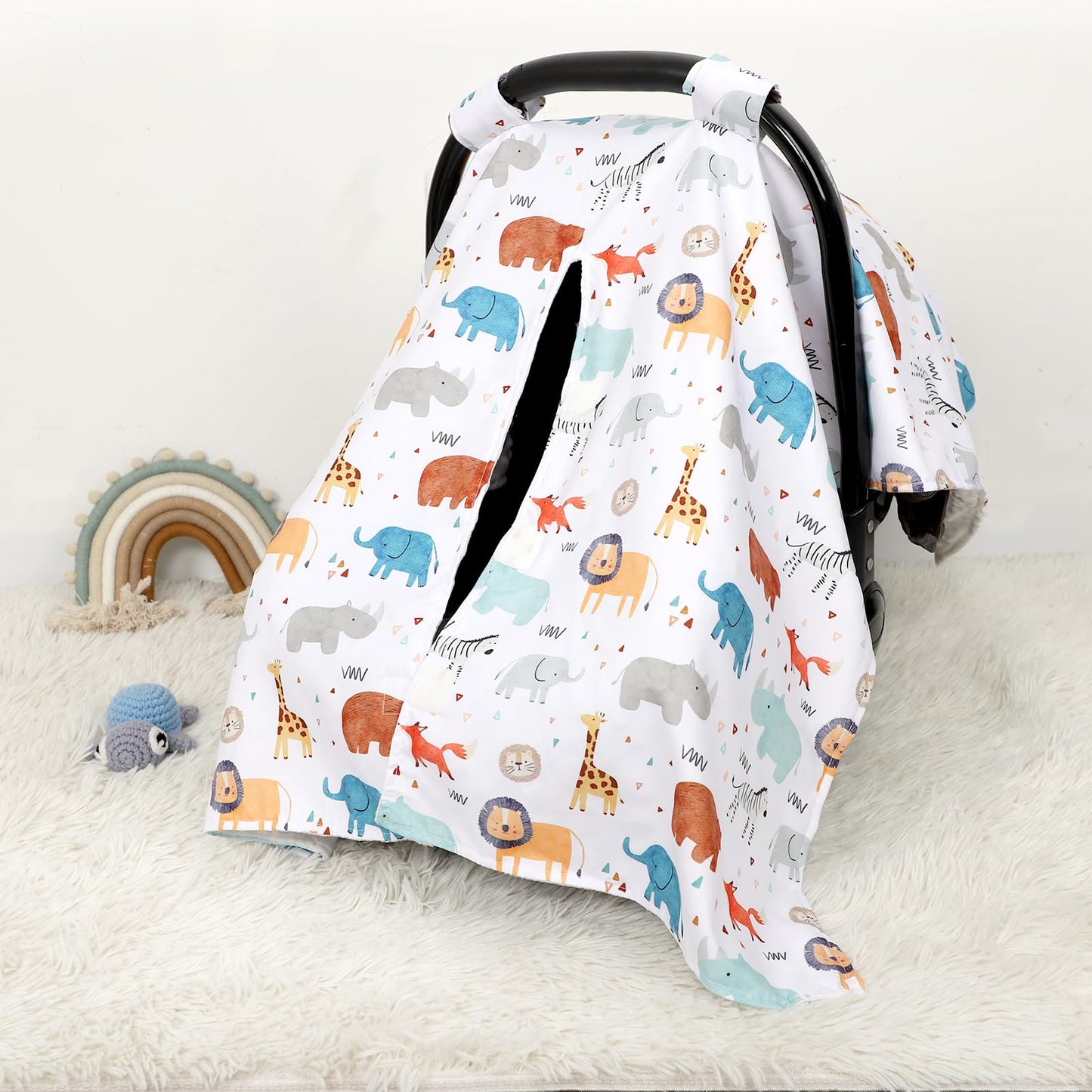 ManFaiSky Car Seat Cover Baby, Soft Carseat Covers Baby Girl, Multi-Use Nursing Cover & Infant Carseat Canopy, Pink