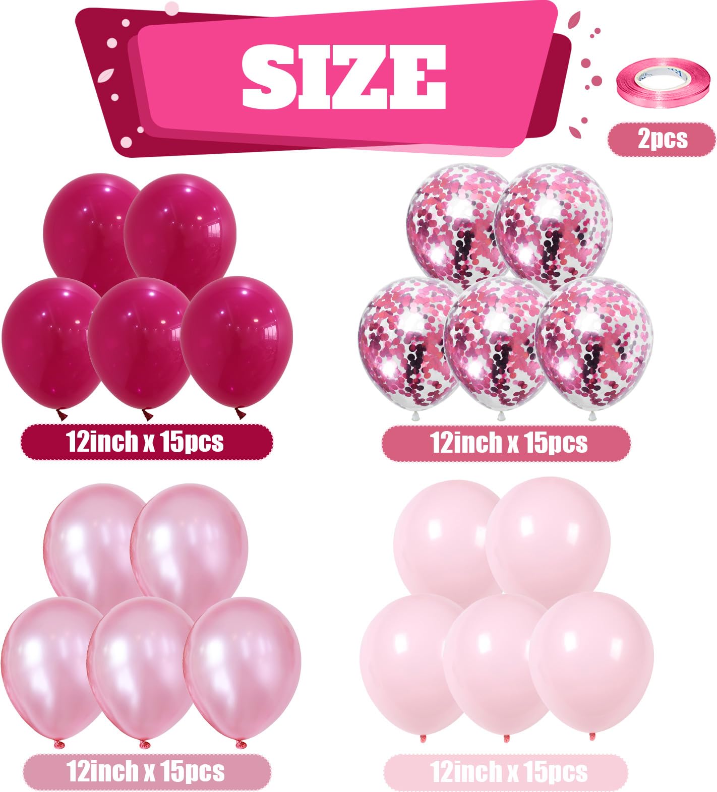 Retro Blush Pink Balloons, 60 Packs 12 Inch Dusty Pink Metallic Chrome Rose Gold White Sand Nude Balloons for Bridal Baby Shower Girls Boho Birthday Wedding Decorations Supplies