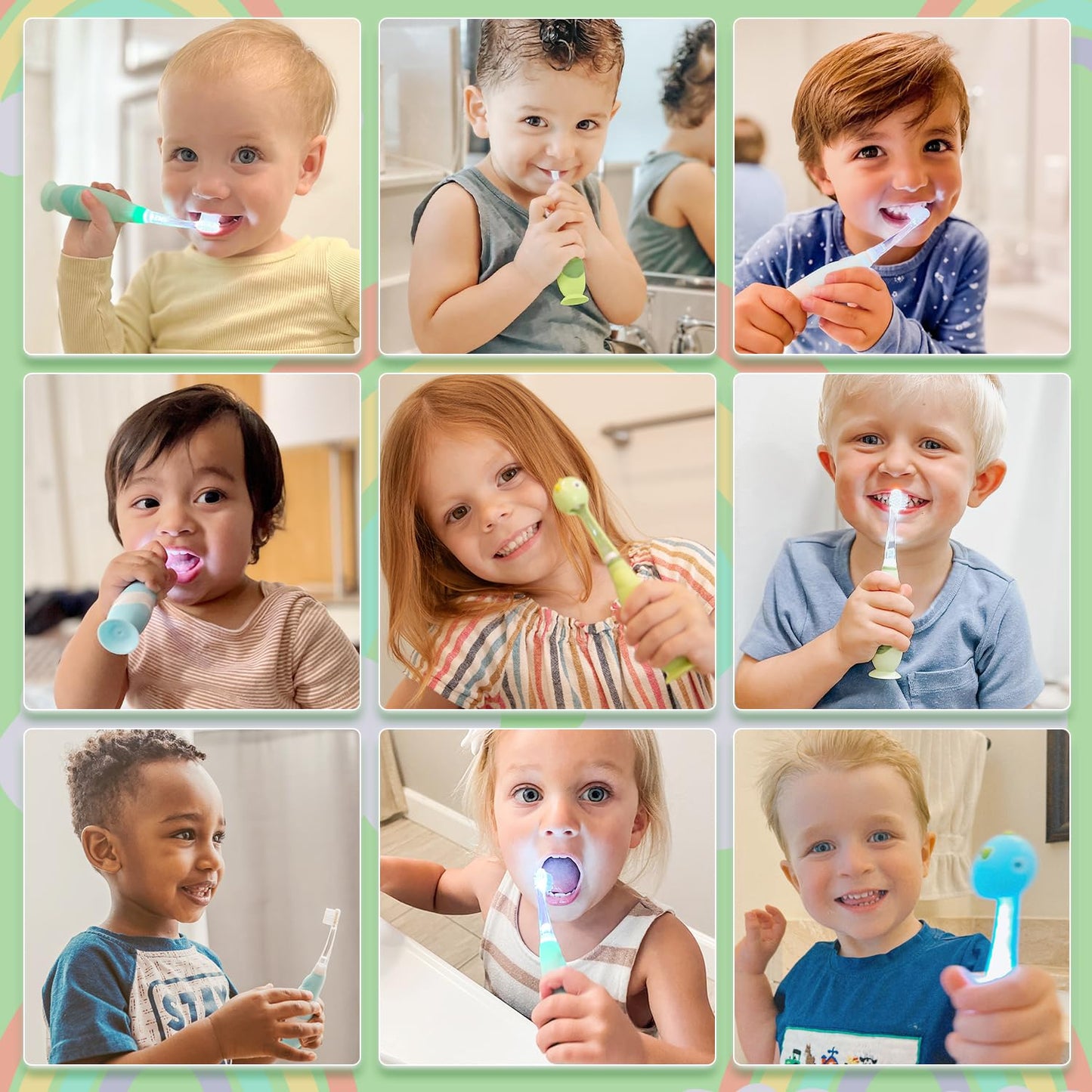 Papablic Toddler Sonic Electric Kids Toothbrush for Ages 1-3 Years, Baby Electric Toothbrush with Cute Penguin Cover and Smart LED Timer, 2 Brush Heads (Pippin)