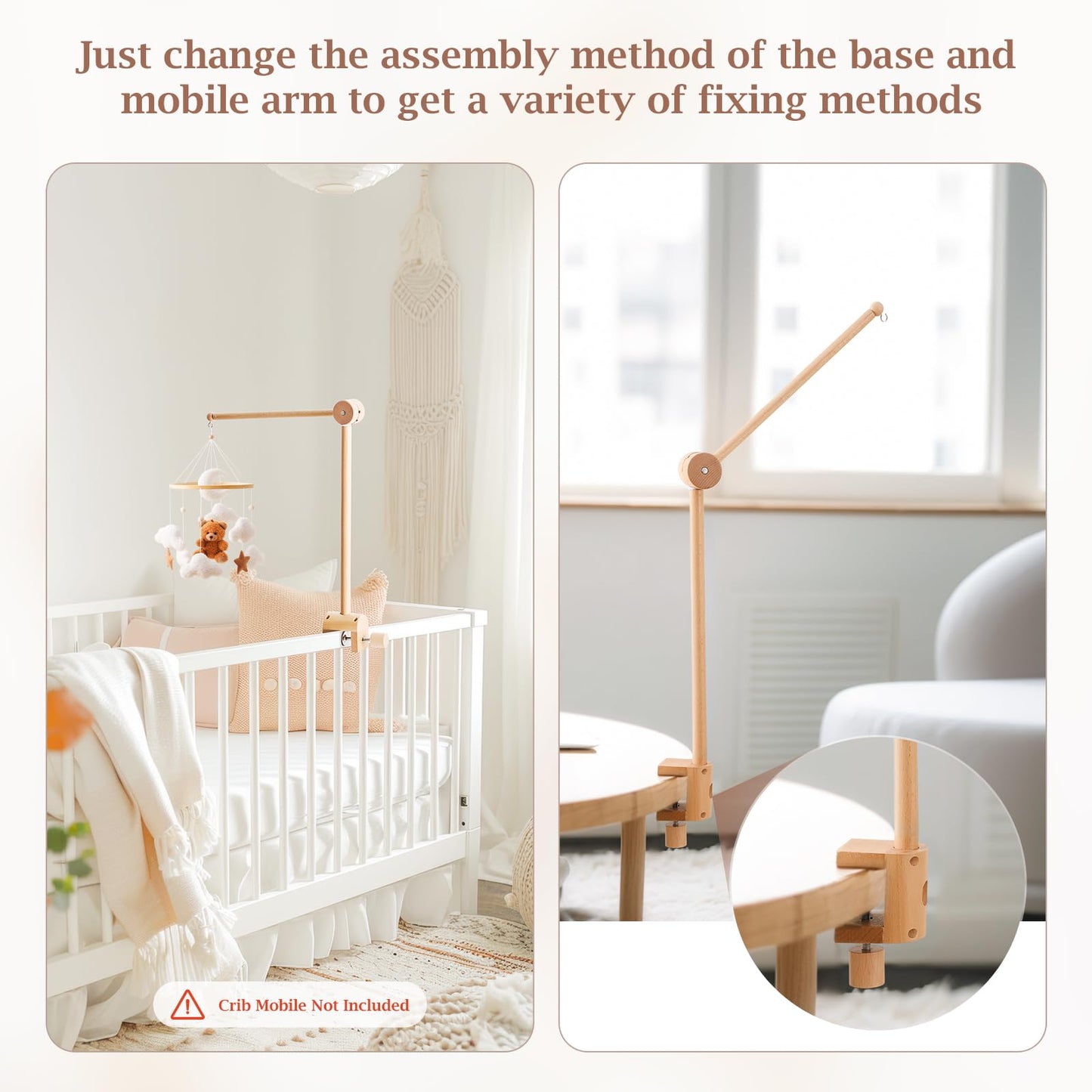 Baby Crib Mobile for Boys Girls| Boho Nursery Mobile| Gender Neutral Hand-Crocheted Mobile| Ceiling Mobile - Stars, Clouds, Moon