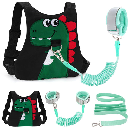 Toddler Leash-Baby Walking Safty Harness and Child Anti Lost Wrist Link for Girls/Boys Travel (Green)