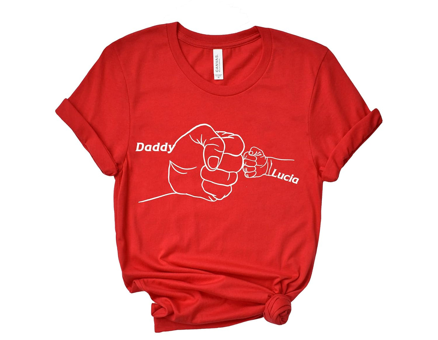 Personalized Fathers Day Gifts, Custom Child Fist Bump Shirt, Custom Dad, Grandpa Shirt, Customizable Daddy Shirt with Kid's Name, Christmas Gifts for Dad from Daughter and Son, Husband Gifts