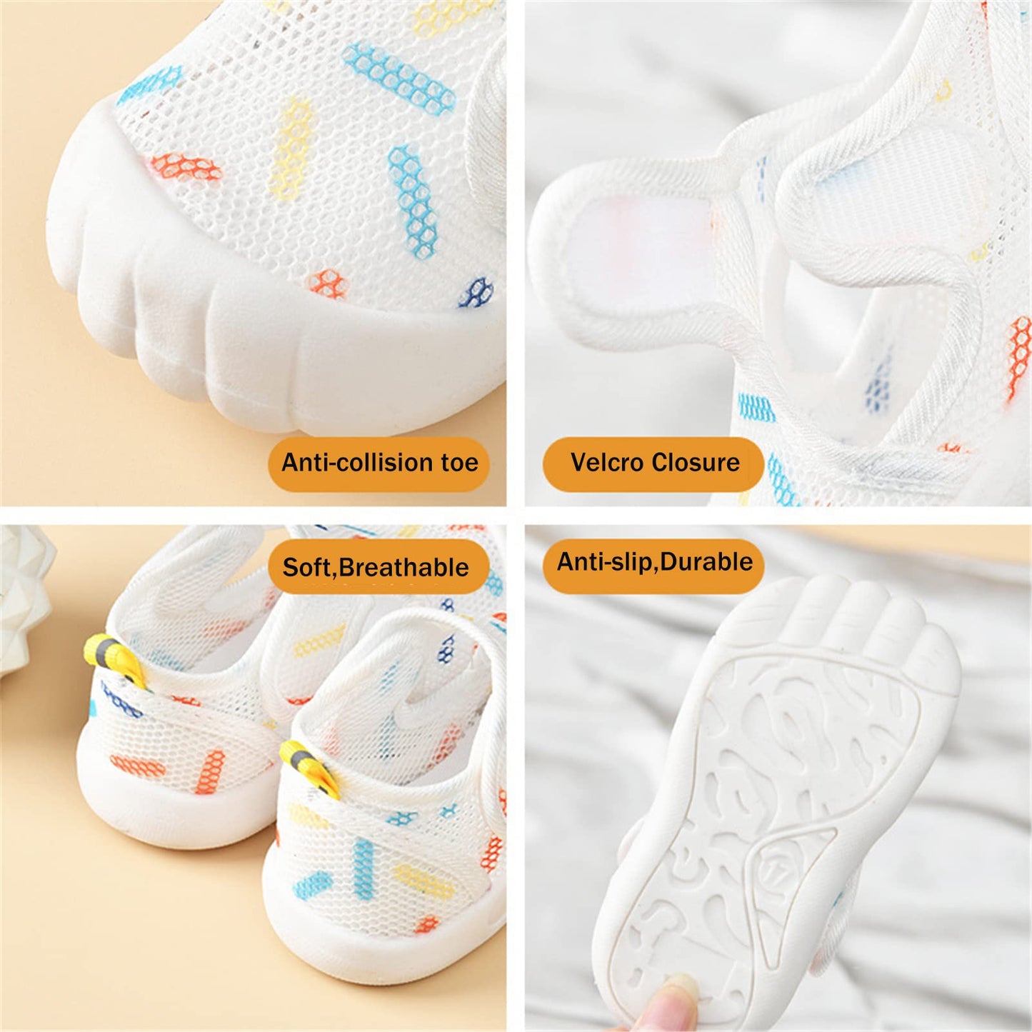 RVROVIC Boys Girls Athletic Sports Sandals Open-Toe Breathable Rubber Sole Beach Water Shoes for Toddler