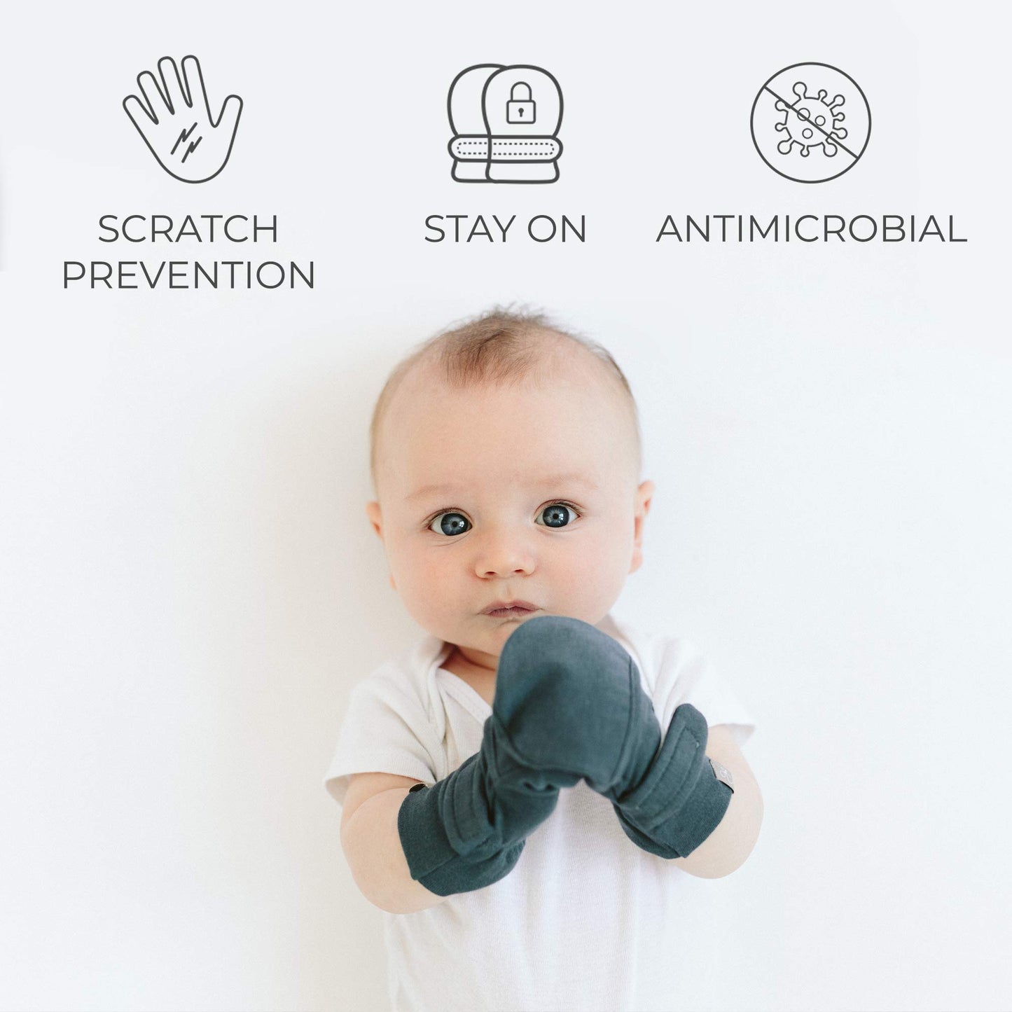 goumikids Viscose Made from Bamboo Cotton Anti-Scratch Soft Stay-On Mitts