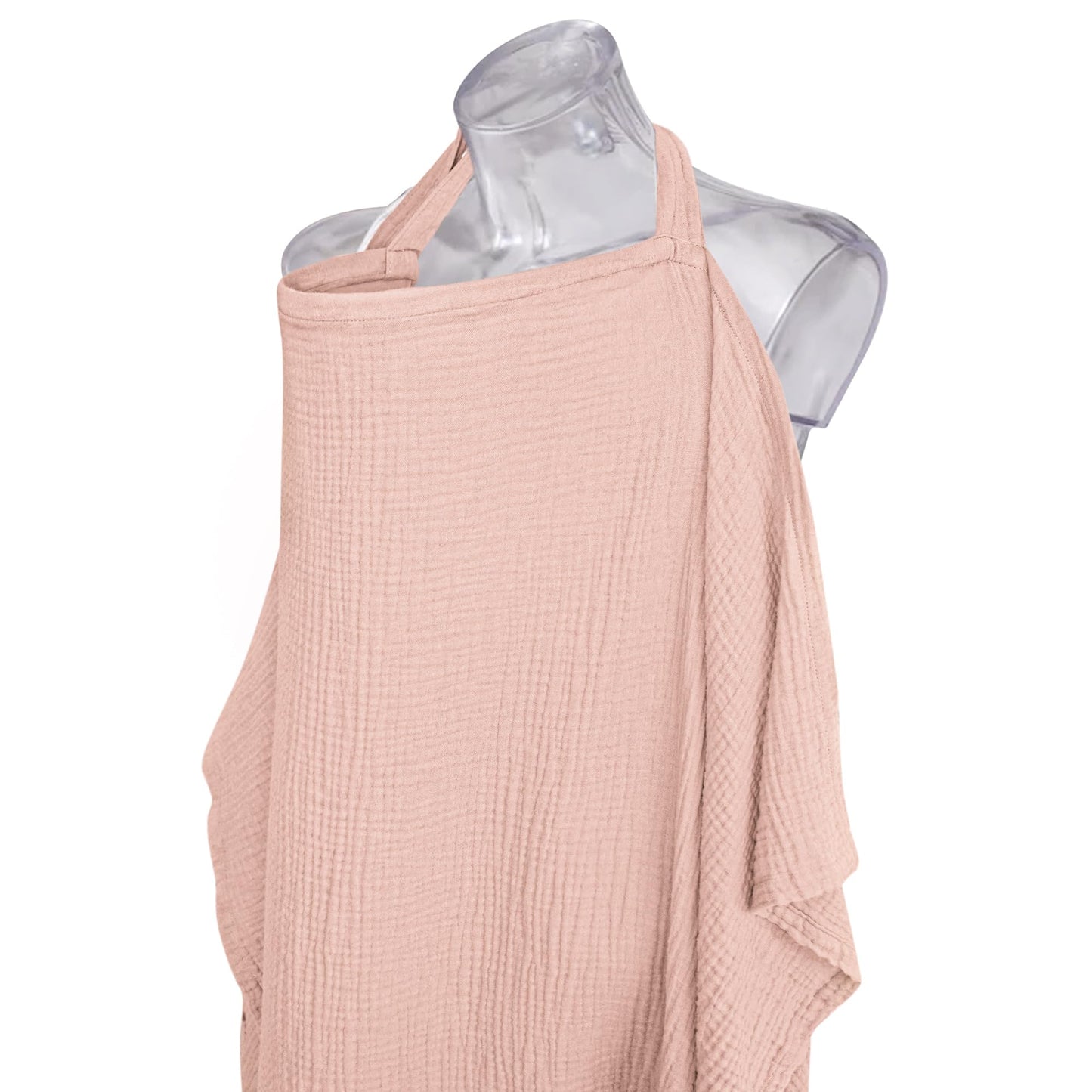 Konssy Muslin Nursing Cover for Baby Breastfeeding, Breathable 100% Cotton Breastfeeding Cover with Rigid Hoop for Mother Nursing Apron, Multi-use Carseat Canopy (Summer Wheat)
