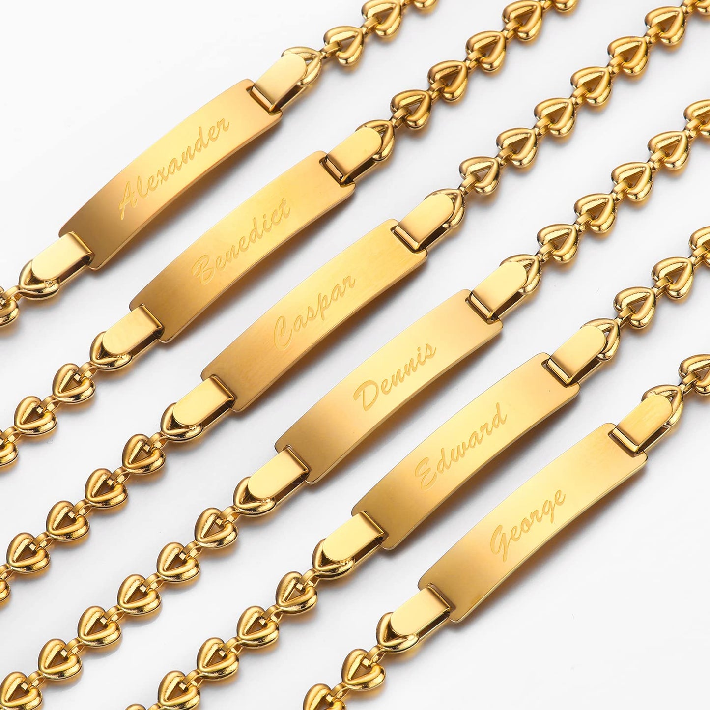 Tina&Co Personalized Baby Name Bracelet Customized 18K Gold Plated for NewBorn to Children Girl Boy Birthday Baby Shower Gift Personalized Gift 2313B (Style 1)