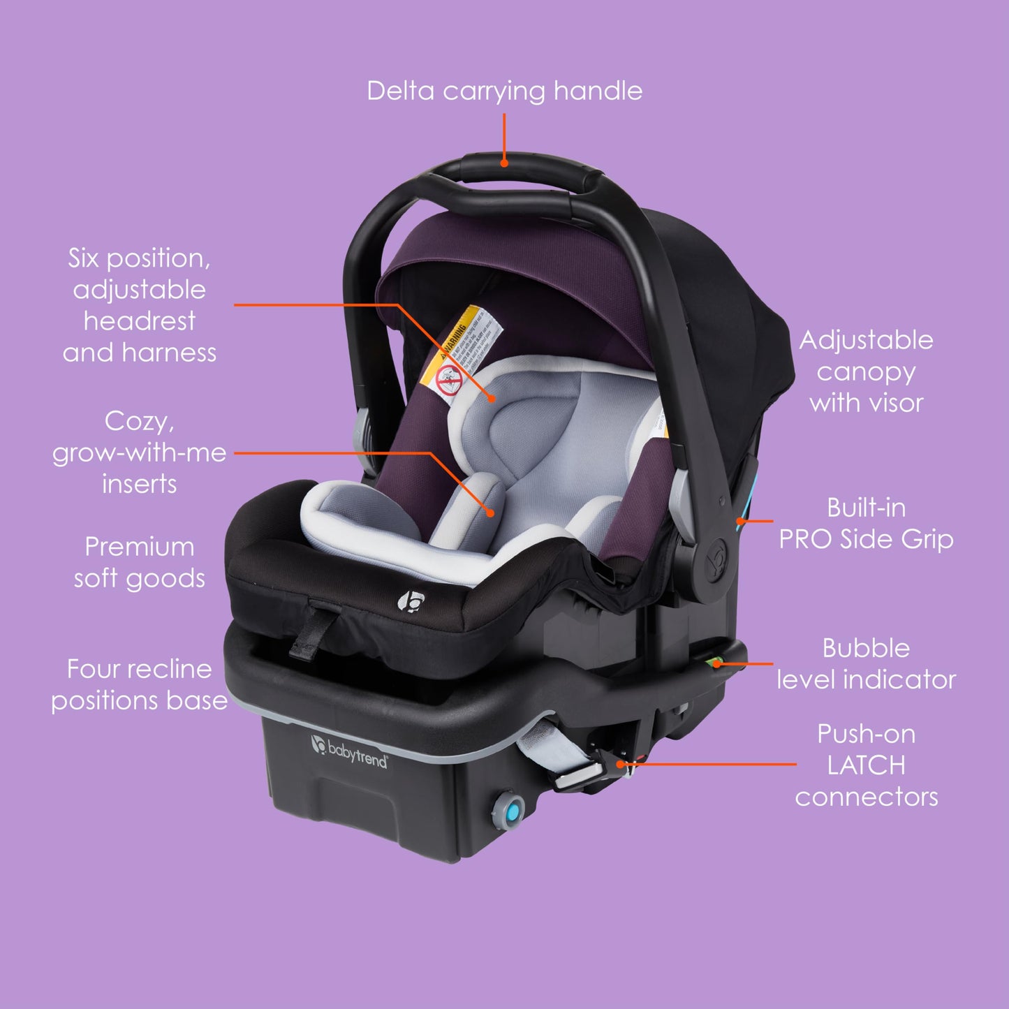 Baby Trend Secure-Lift Infant Car Seat, Dash Black
