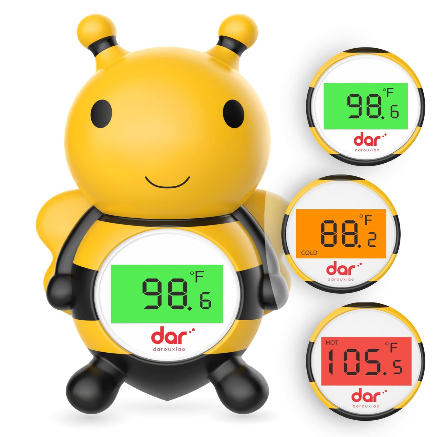 Baby Bath Thermometer, Digital Water Temperature Thermometers with 3 Color Backlit and Temperature Warning, Safety Bath Tube Thermometers Floating Toy for Infant, Toddler