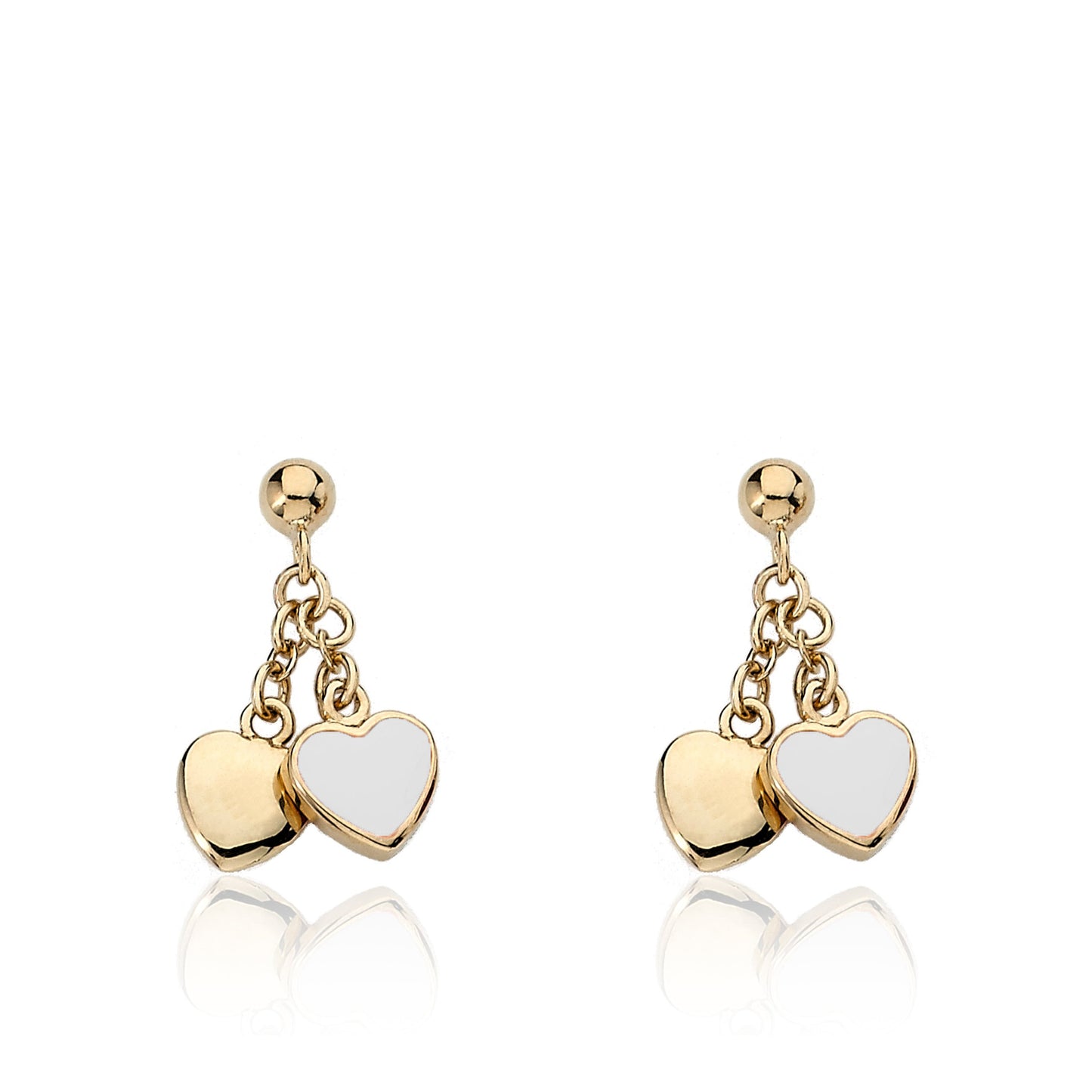 Kids Earring - 14k Gold-Plated Double Dangle Earring - Surgical Steel Post For Sensitive Ears