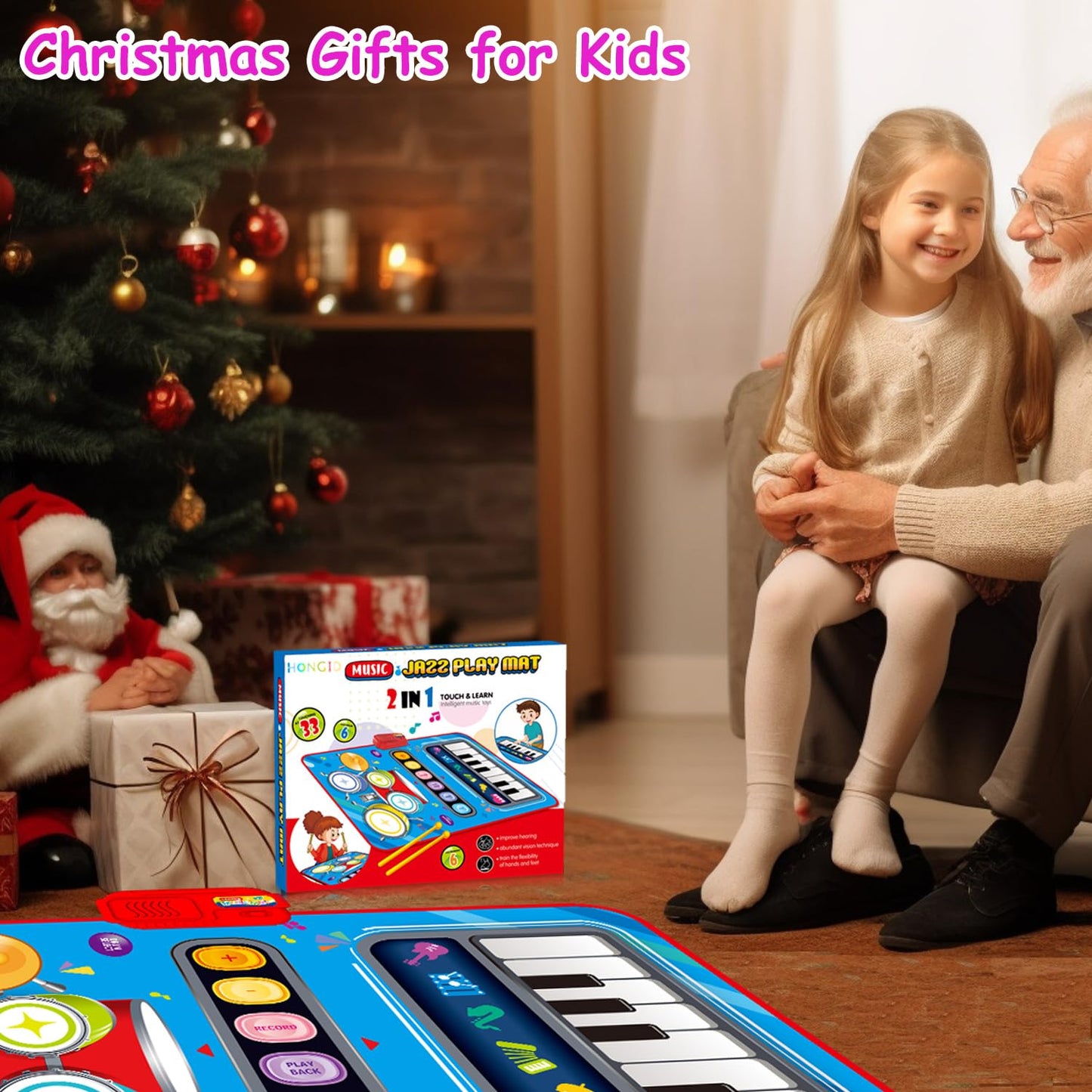 Toys for 1 Year Old Girl Gifts,2 in 1 Piano Mat Montessori Toys for 1 2 Year Old Girl,Educational Musical Toy First Birthday Gifts for 1 2 3 Year Old Girls,Christmas Stocking Stuffers for Toddler Girl