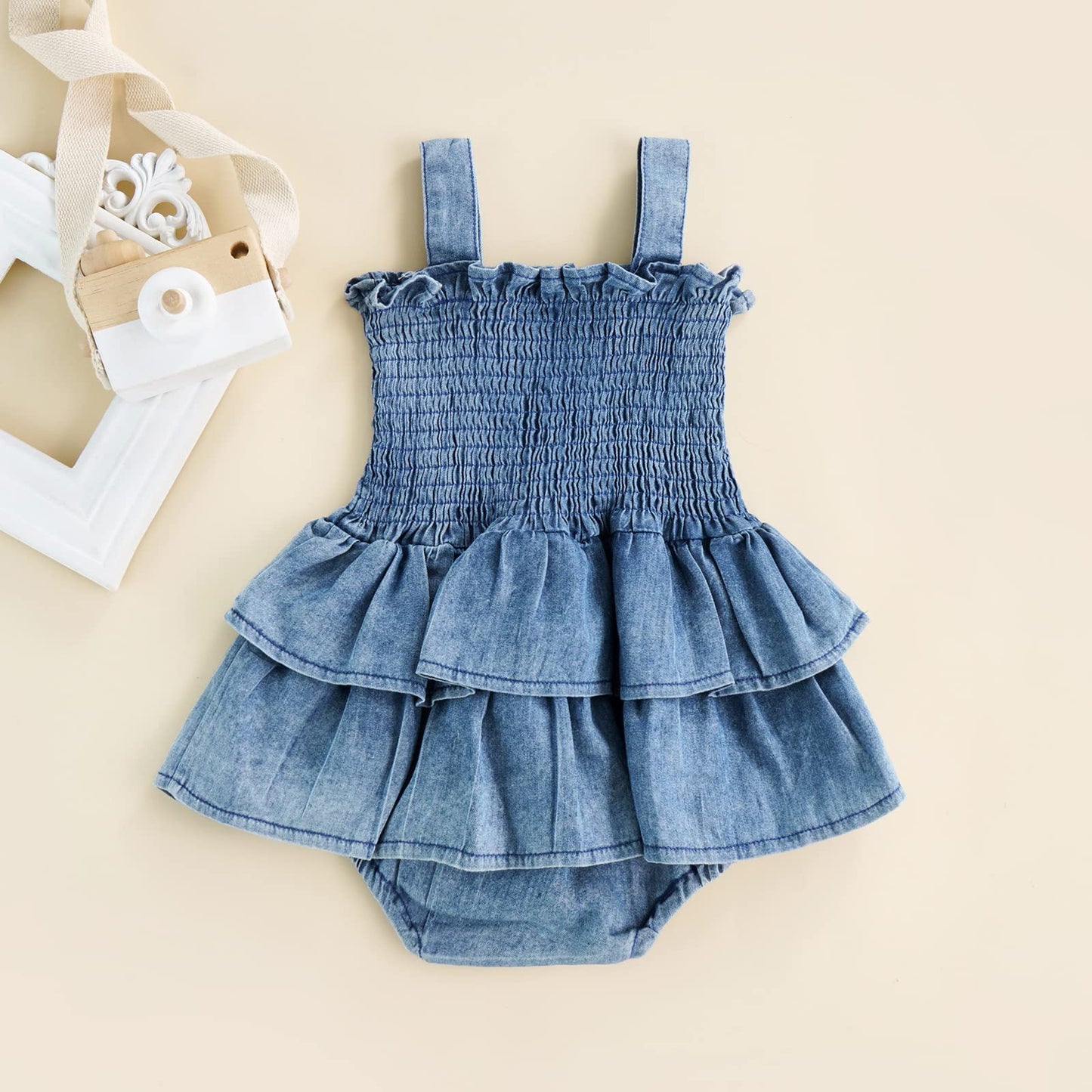 FOMOYUU Infant Newborn Baby Girl Ruffle Sleeveless Romper Summer Clothes Outfit with Cute Floral Print Jumpsuit