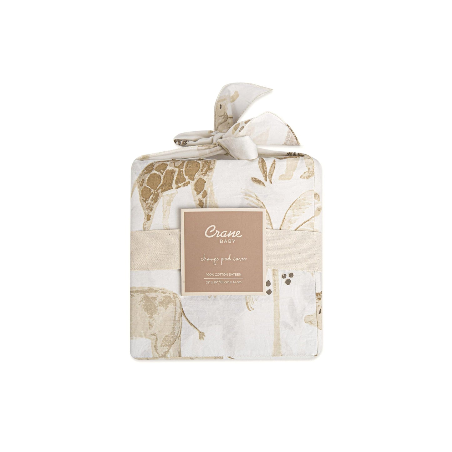 Crane Baby Quilted Changing Pad Cover with Animal Print, Breathable Cotton Sateen, Fits Standard 16”X32” Pads, Ocean Whale Blue