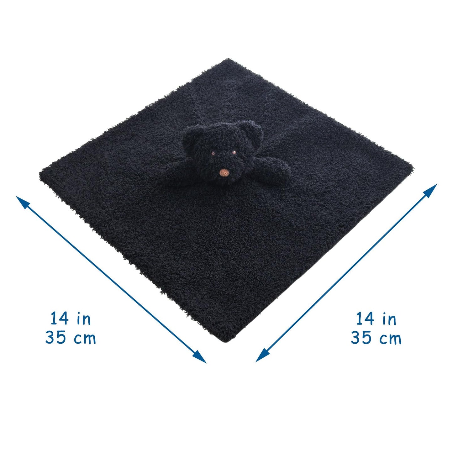 Baby Brown Teddy Bear Soft Stuffed Animal Security Blanket, Plush Bear Character Lovey Blanket, Baby Shower/Nursery Gift, Newborn Infant Toddler Snuggle Blankie for Boys Girls, 14 Inches
