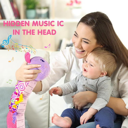 KaeoHye Baby Infant Musical Stuffed Animal Soft Toy with Multi-Sensory Crinkle, Rattle & Textures,Baby Girl Toy Birthday Gift for 0 3 6 9 12 Months+,Caterpillar,Purple