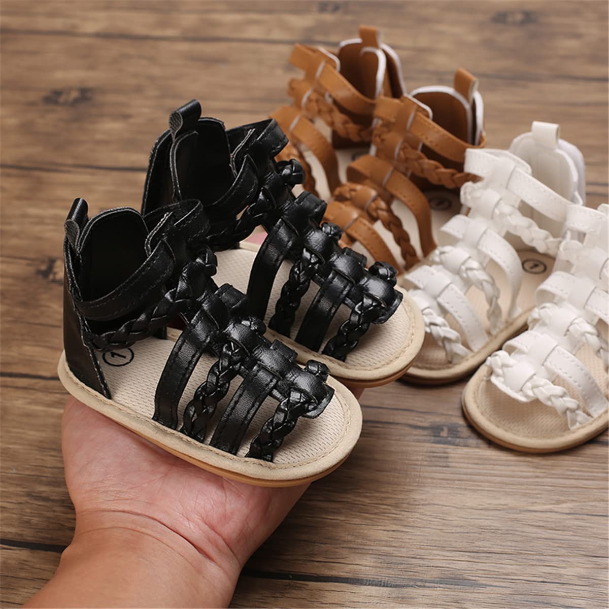 LAFEGEN Baby Boys Girls Summer Sandals 2 Straps Anti Slip Soft Sole Beach Infant Shoes Toddler First Walker Newborn Crib Shoes(3-18Months)