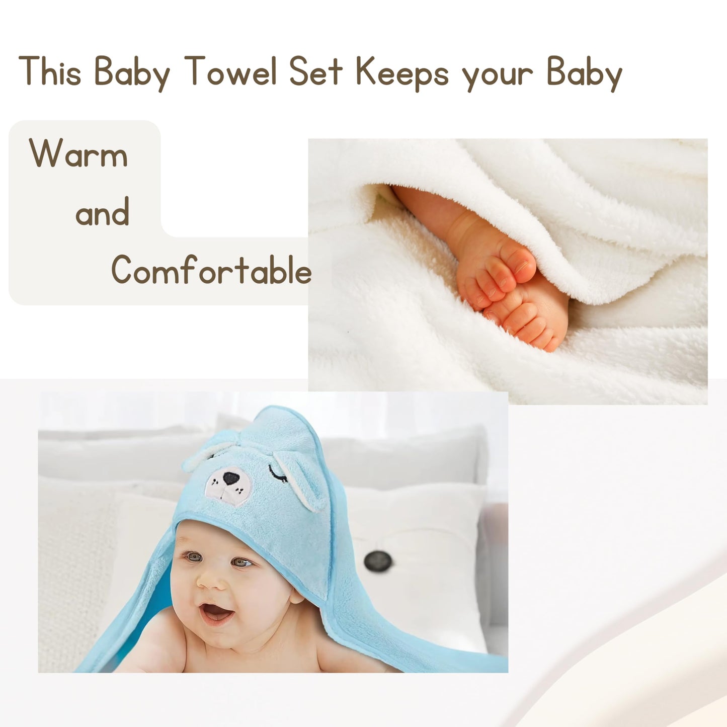 2 Pack Soft Baby Bath Towels with Cute Design. Absorbent Baby Towels for Newborn Gift Set of Hooded Towels for Baby Boys Girls and Neutral (Pink)