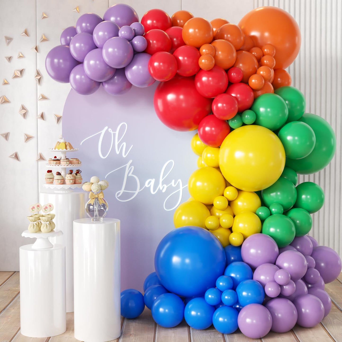 155Pcs Sage Green White Gold Balloon Garland Arch Kit with Gold Confetti Balloons for Graduation Baby Shower Decor Happy Birthday Party Wedding Jungle Decorations