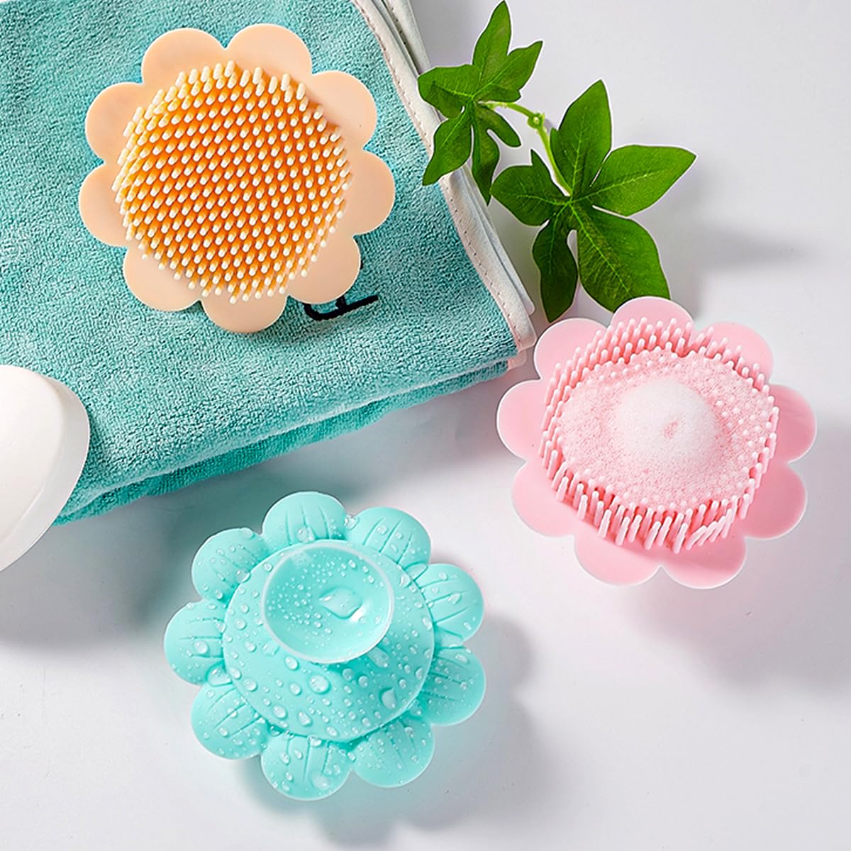 Baby Hair Scalp Massage Shampoo Brush with Soft Baby Bath Brush Silicone Massage Brush for All Hair Kid Newborn Toddler()