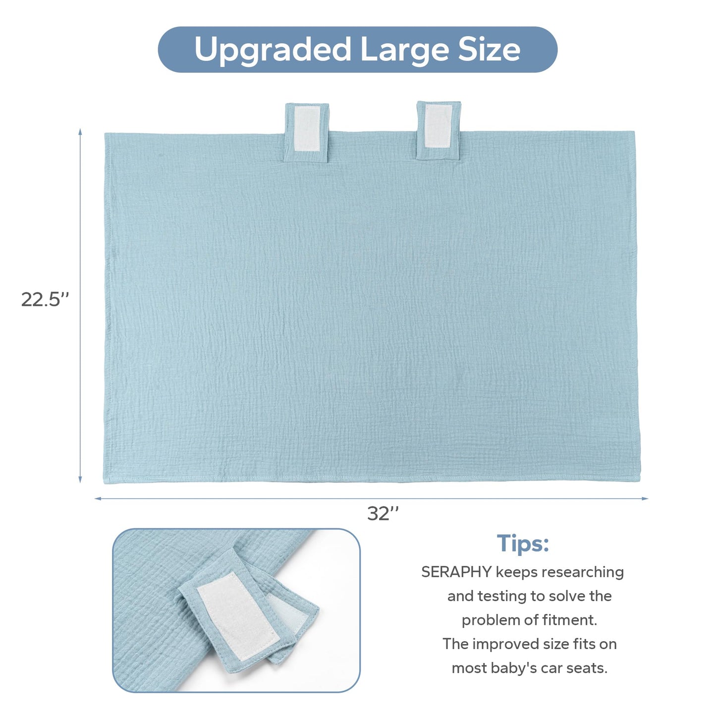 SERAPHY 100% Muslin Cotton Car Seat Covers for Babies, Universal Baby Car Seat Cover, Breathable Muslin Carseat Cover Canopies for Boys and Girls, Soft Infant Car Seat Cover for Summer — Rabbits