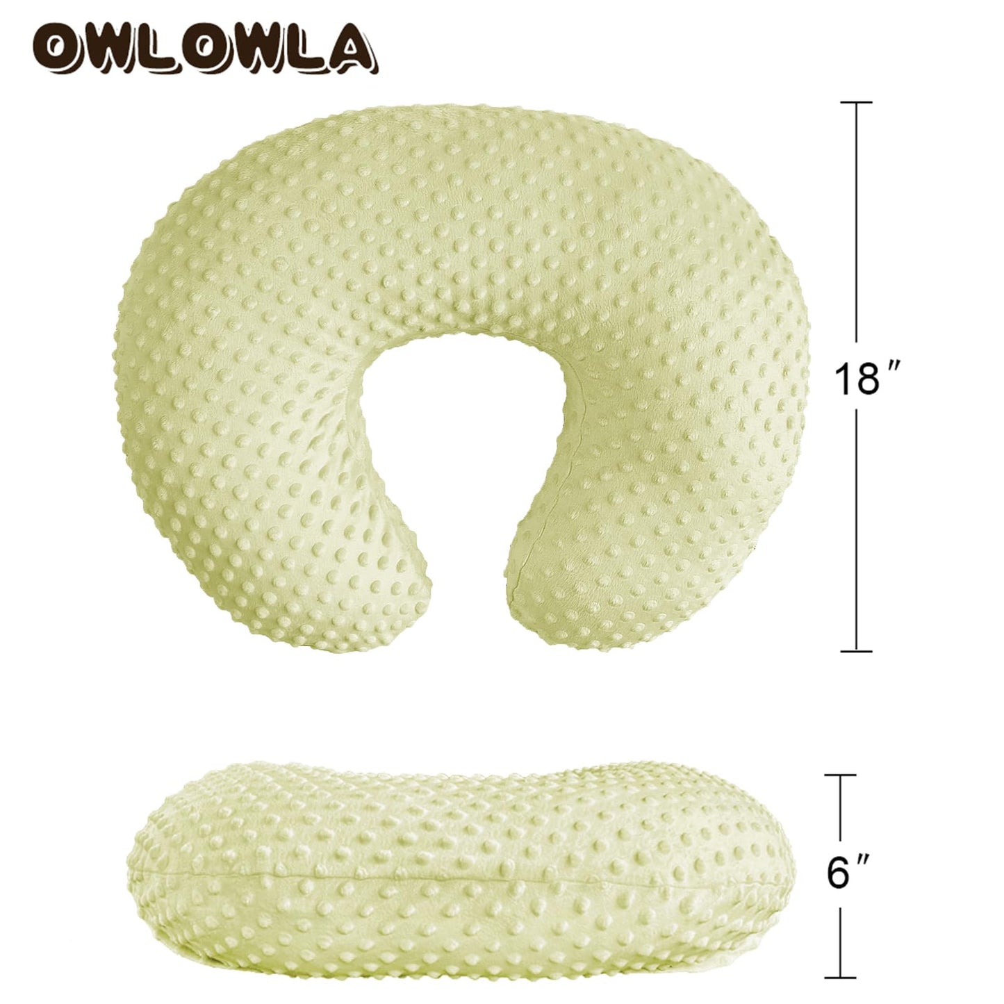 OWLOWLA Nursing Pillow Cover, Breastfeeding Pillow Slipcover Fits Nursing Pillow for Baby Boy Girl(Blush Pink)
