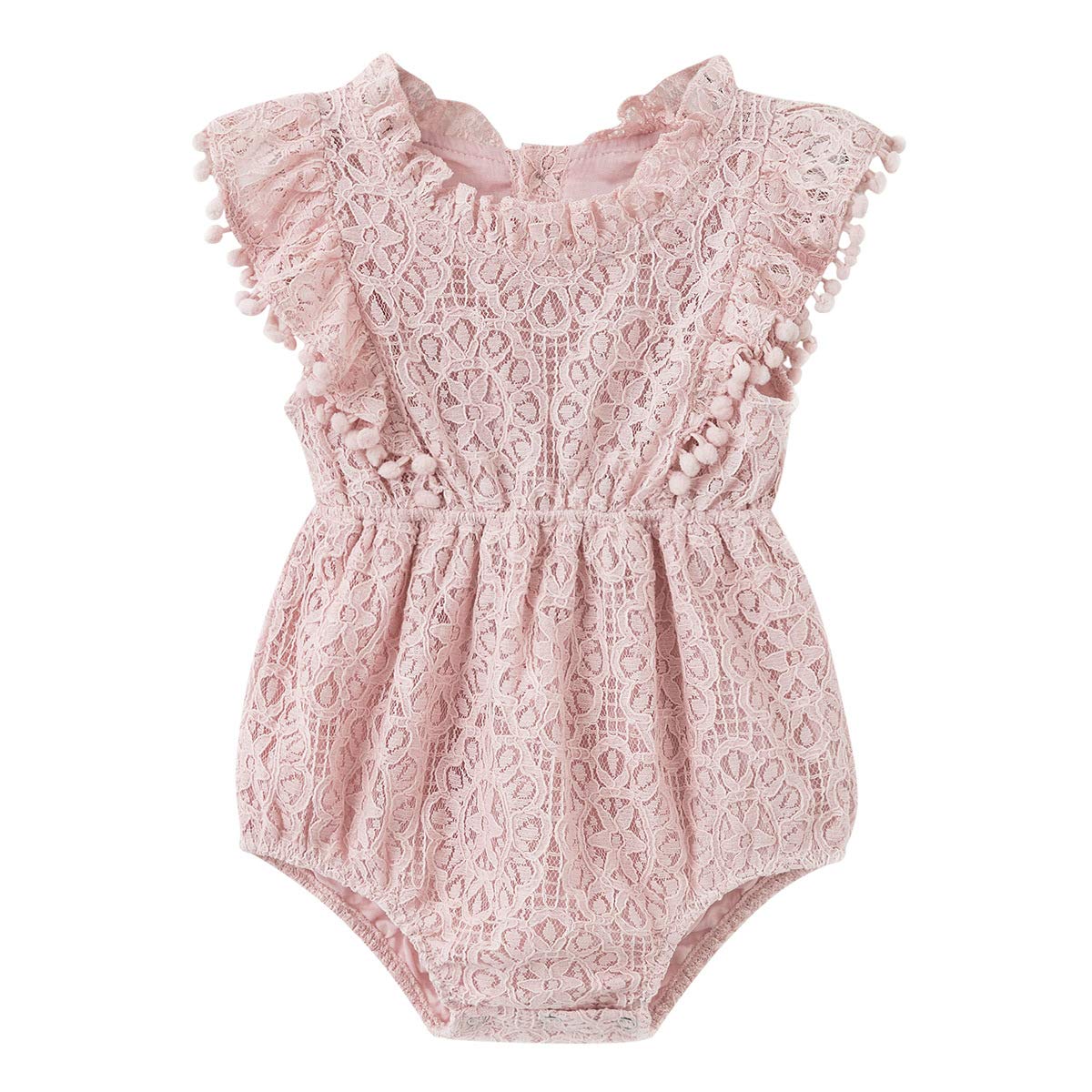 Simplee kids Baby Girl Kint Romper Fall Sleeveless Pompoms Rompers Newborn Little Girl Overall Jumpsuit Outfits