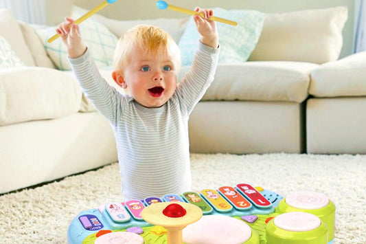 Baby Musical Toys 3 in 1 Piano Keyboard Xylophone Drum Set for 1 Year Old Girls Boys Toys Age 2 Music Instrument Learning Toys Toddlers 1-3 0-2 First Birthday Gift Infant Baby Toys 6 9 12 18 Month