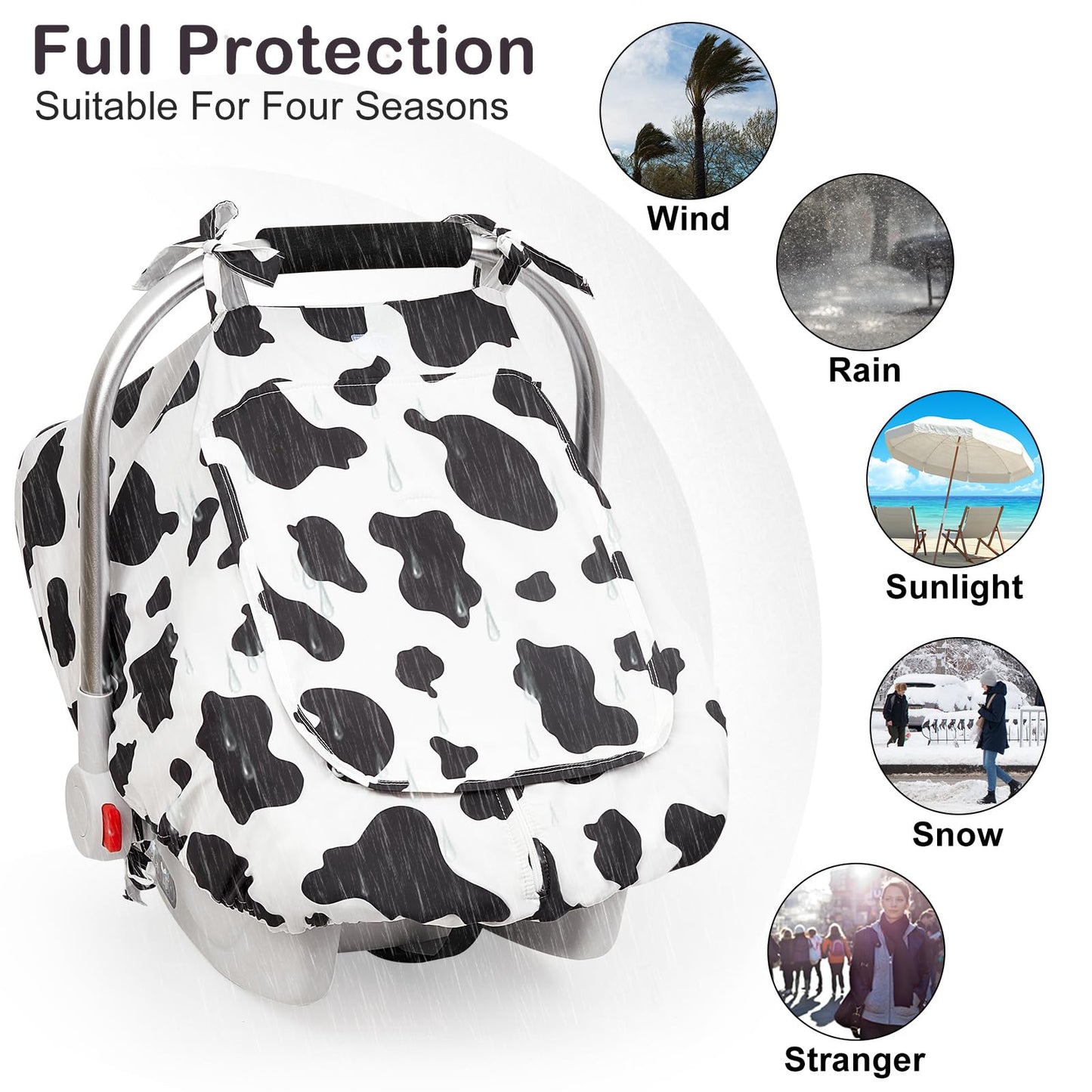 Unicorn Castle Baby Car Seat Cover Infant Car Seat Covers for Babies Breathable Car Seat Canopy Mesh Window Carseat Cover for Four Seasons Newborn