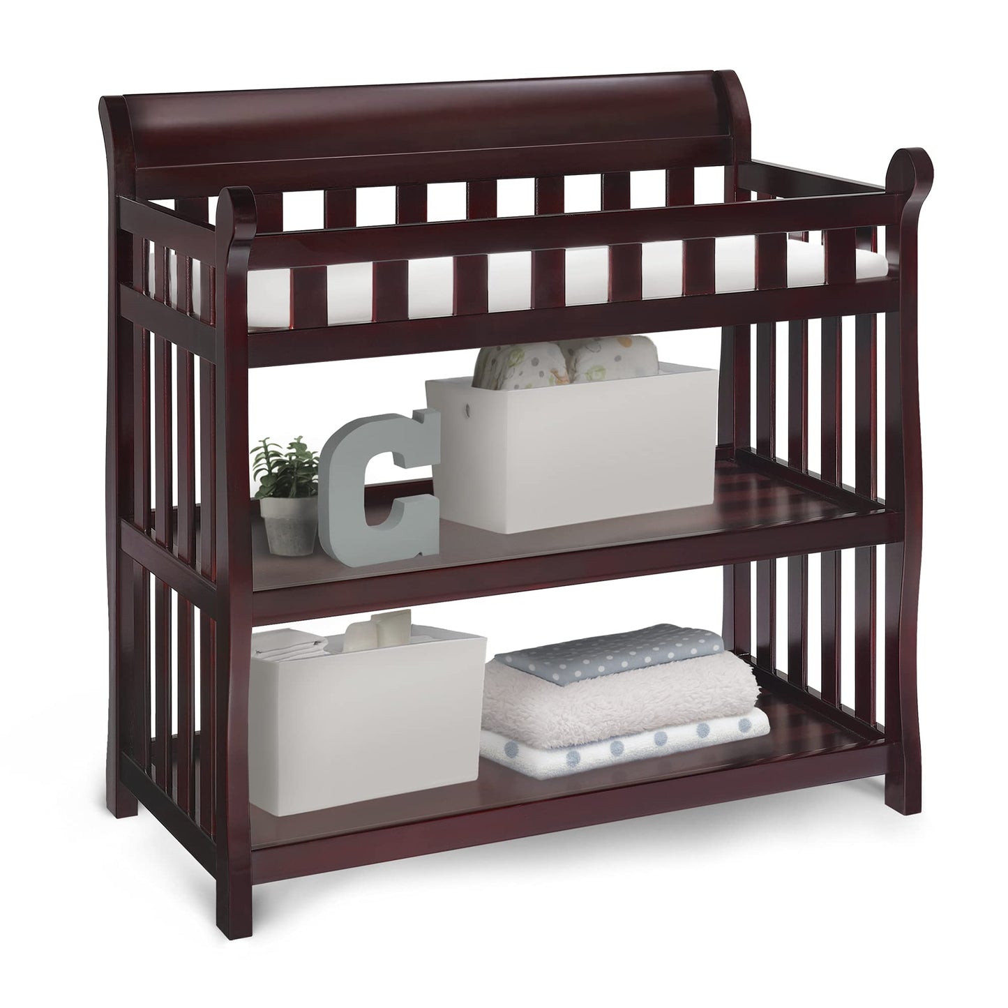 Delta Children Eclipse Changing Table with Changing Pad, White