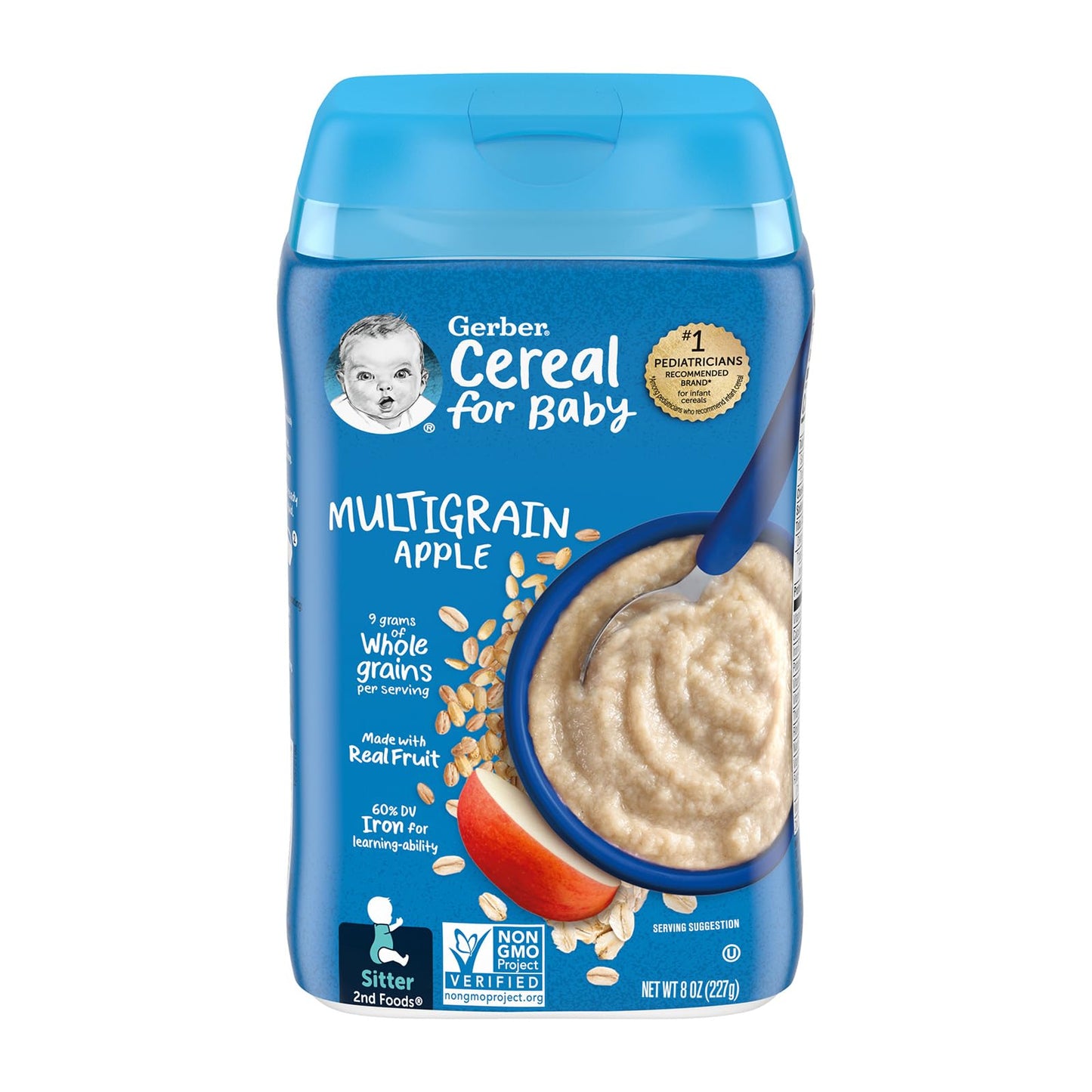 Gerber Toddler Food, Multigrain Banana Apple Strawberry Cereal, 8g Whole Grains, Iron, Zinc & Vitamin B12, Toddler Cereal, 6-Pack