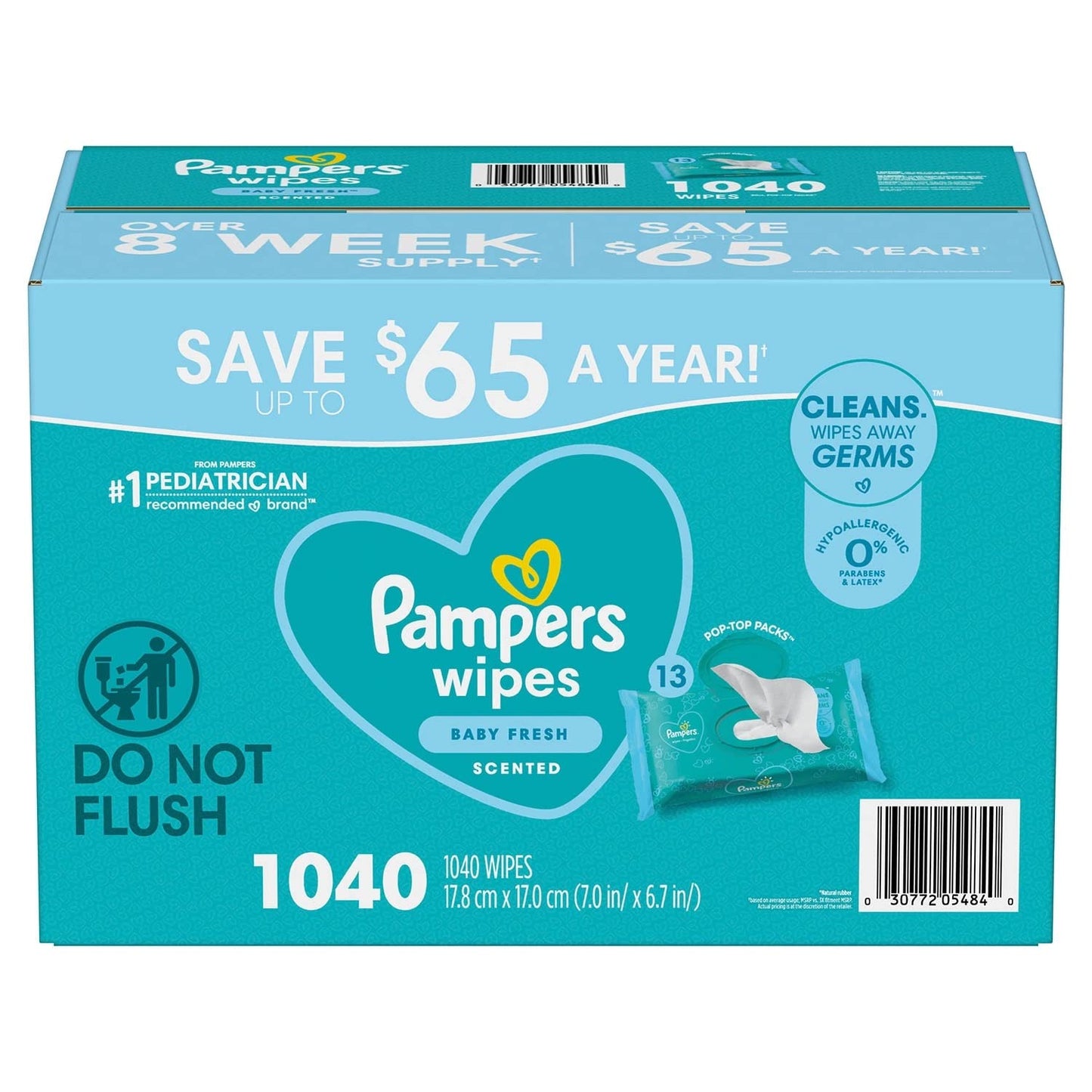 Pampers Baby Wipes Baby Fresh 7X Refill 504 count