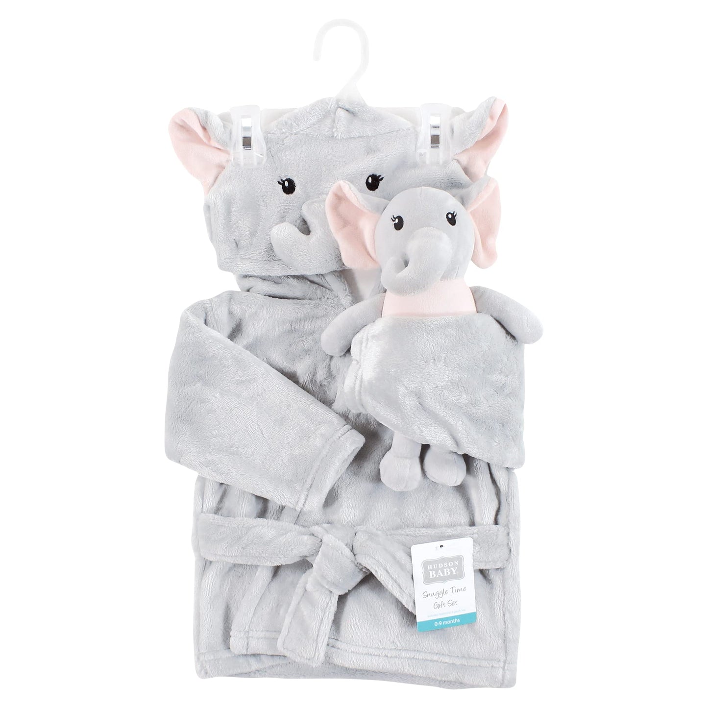 Hudson Baby Unisex Baby Plush Bathrobe and Toy Set