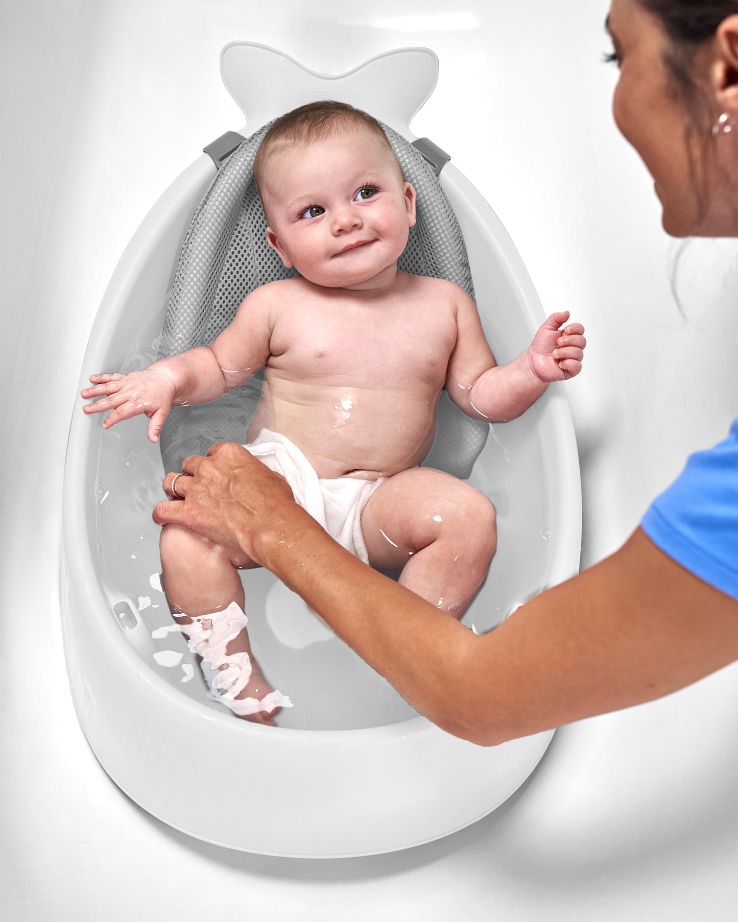 Skip Hop Baby Bath Tub 4-in-1 Grow with Baby Infant to Toddler , White