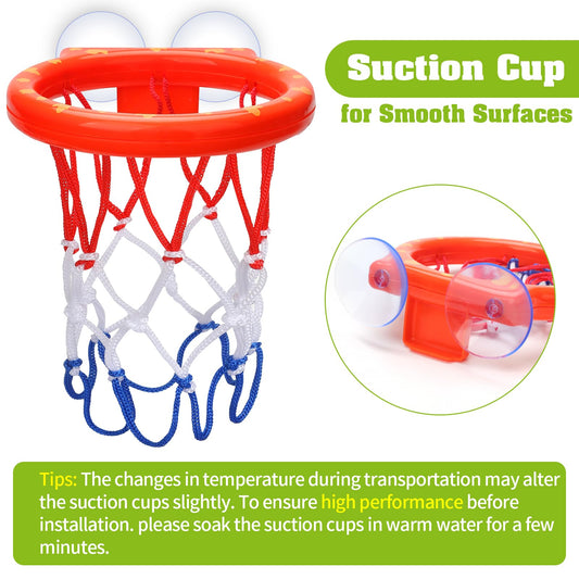 Bath Toys - Bathtub Basketball Hoop for Kids Toddlers - Bath Toys Shower Toys for Kids Ages 4-8,Suction Cup Basketball Hoop & 3 No Hole Balls Set for Boys Girls