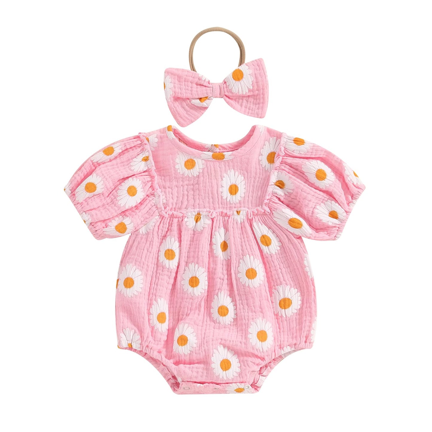 FIOMVA Summer Chicken Baby Clothes Newborn Baby Girl Farm Outfit Toddler Short Sleeve Bubble Romper Infant Bodysuit