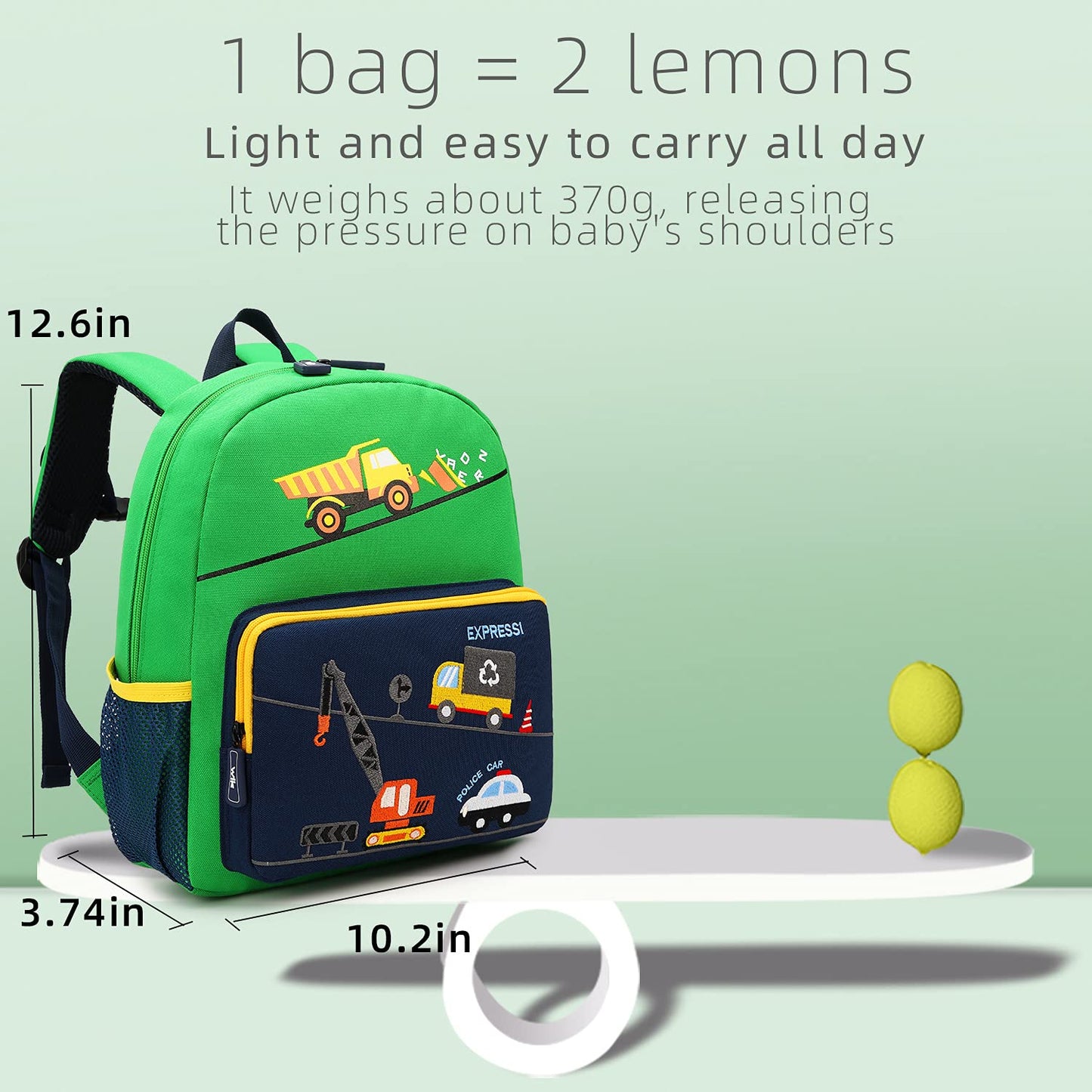Car Dinosaur Kids Toddler Backpack for Boys and Girls Children Waterproof Preschool Bag(Red Music Party)