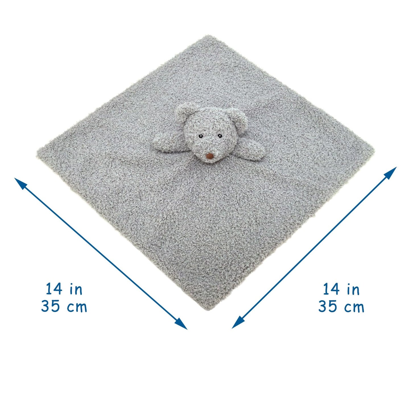 Baby Brown Teddy Bear Soft Stuffed Animal Security Blanket, Plush Bear Character Lovey Blanket, Baby Shower/Nursery Gift, Newborn Infant Toddler Snuggle Blankie for Boys Girls, 14 Inches