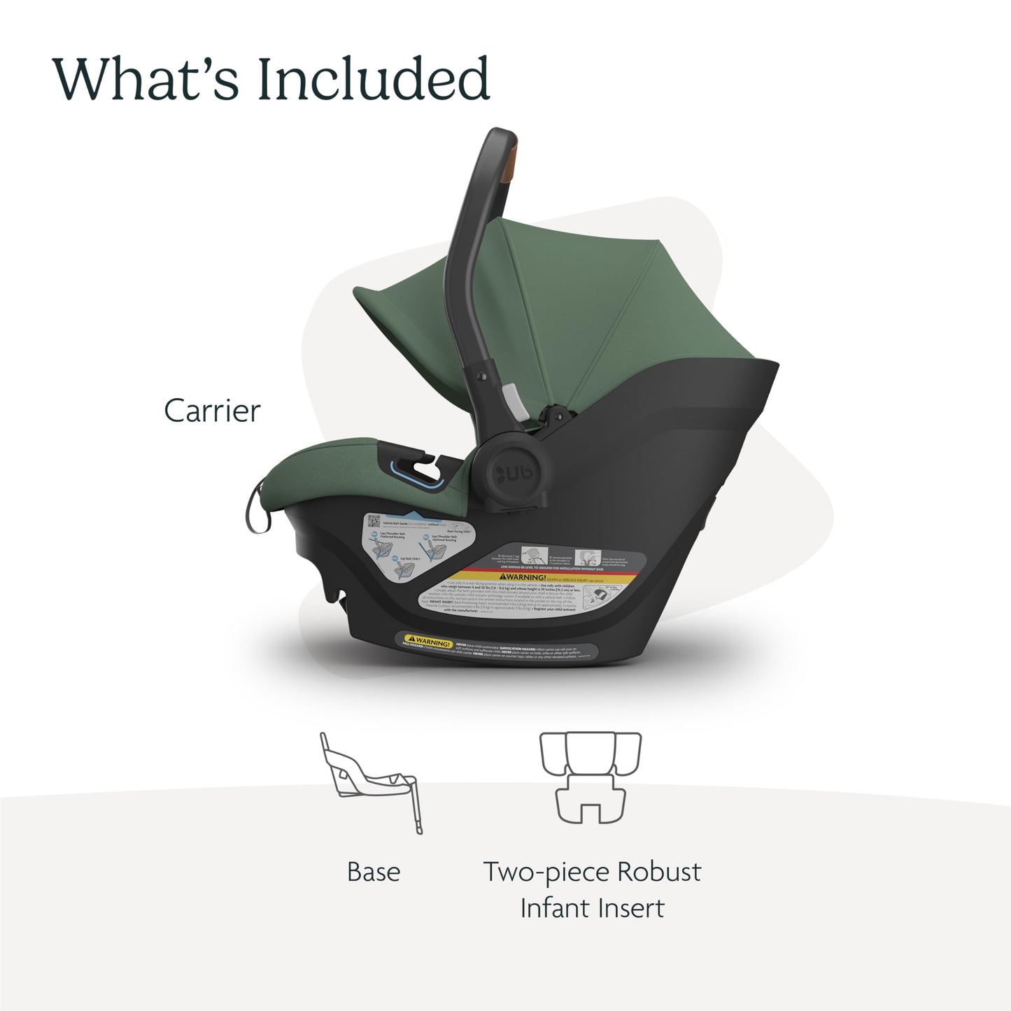 UPPAbaby Aria Lightweight Infant Car Seat/Just Under 6 lbs for Easy Portability/Base with Load Leg + Infant Insert Included/Direct Stroller Attachment/Declan (Oat Mélange/Chestnut Leather)