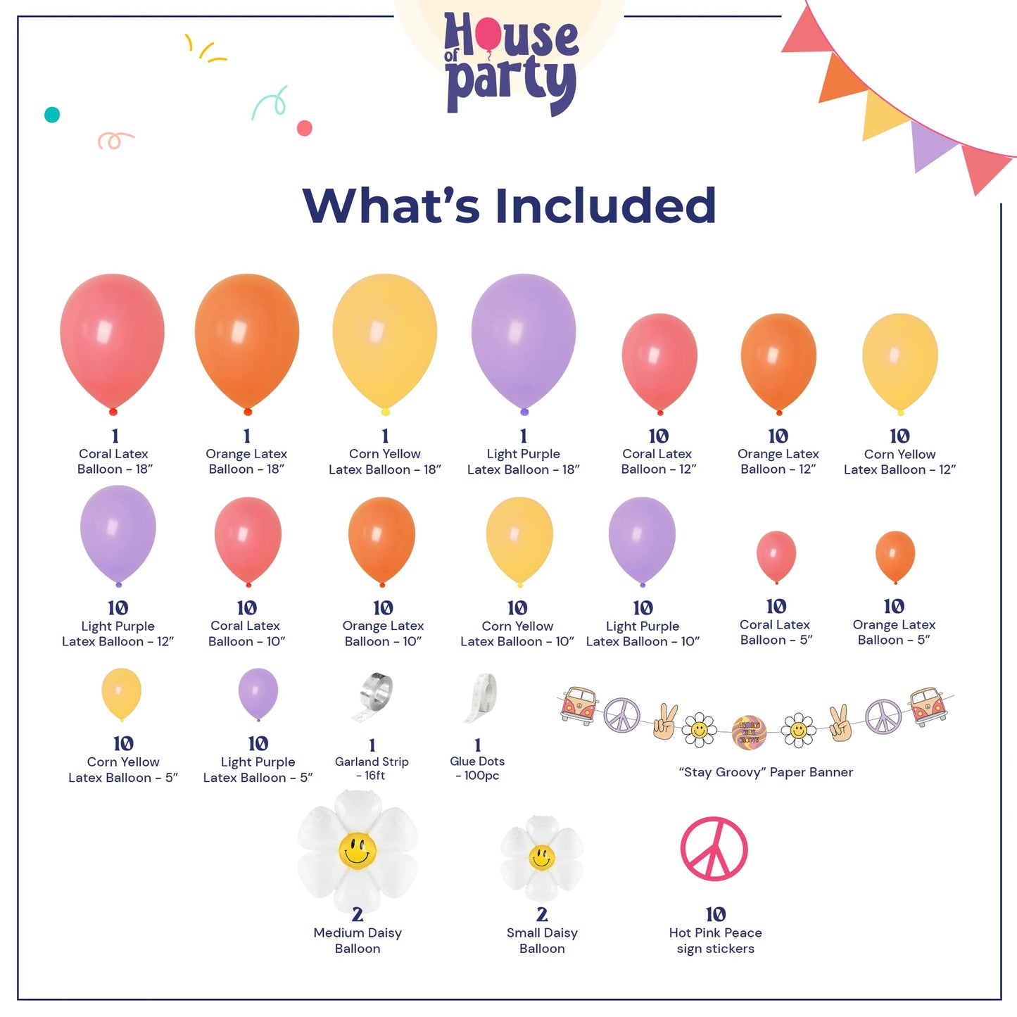 HOUSE OF PARTY 140PCS Pastel Rainbow Balloon Arch Garland Kit - Balloon Arch Kit-Birthday Balloons, Globos para Decoracion de Fiestas | Ideal for valentines day Baby Shower Party Decorations
